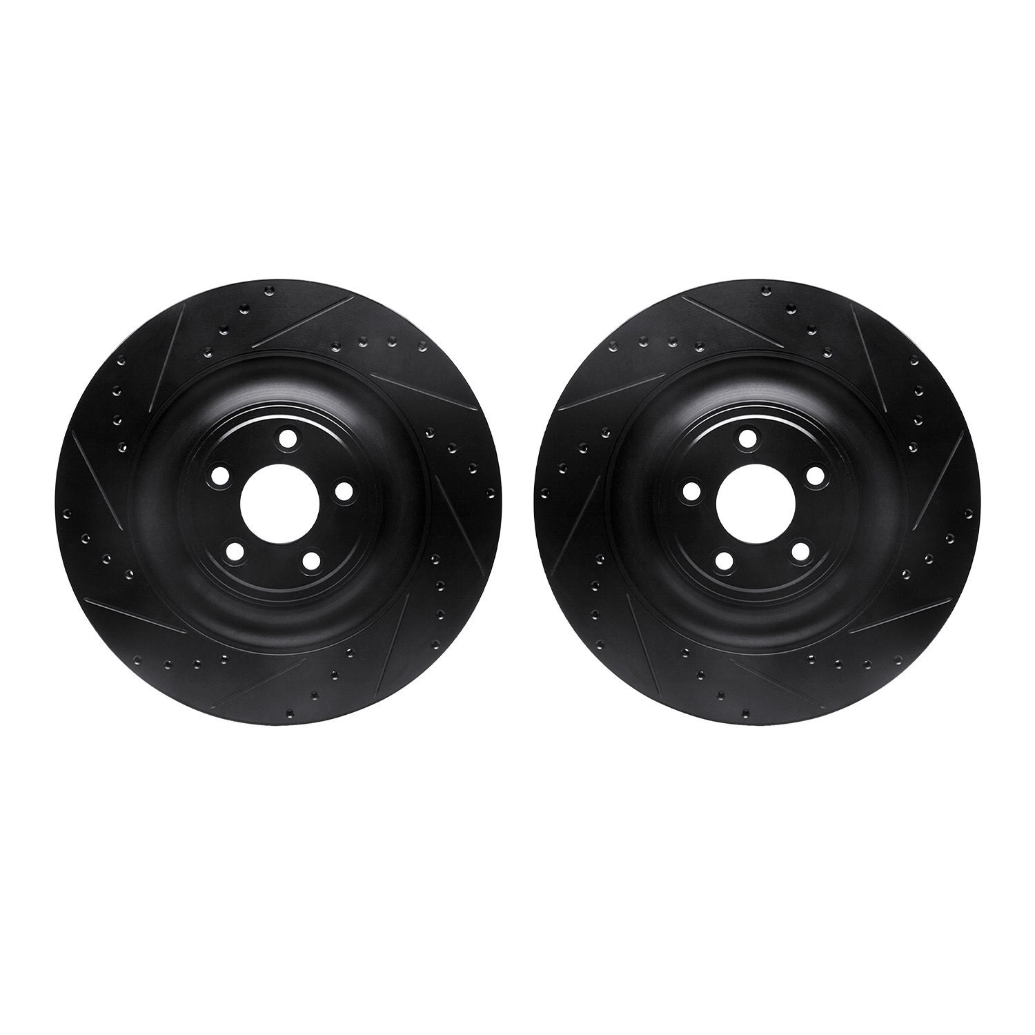 8002-20028 Drilled/Slotted Brake Rotors [Black], Fits Select Jaguar, Position: Rear