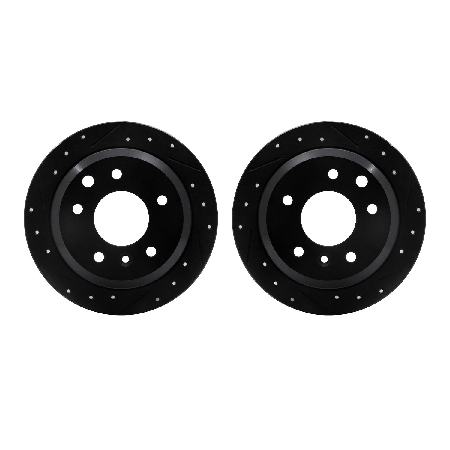 8002-20032 Drilled/Slotted Brake Rotors [Black], 1986-1989 Jaguar, Position: Rear