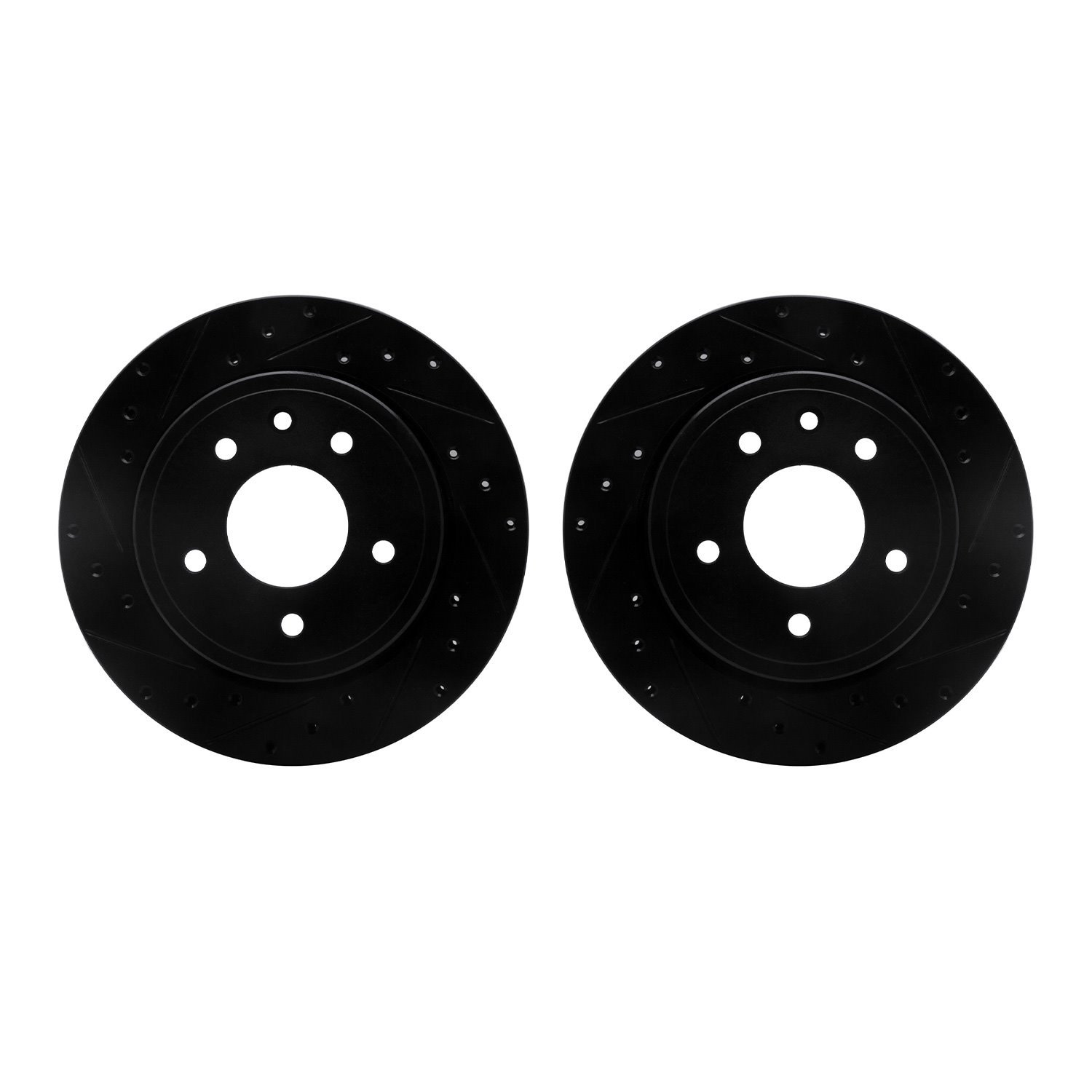 8002-20034 Drilled/Slotted Brake Rotors [Black], 1995-2006 Jaguar, Position: Rear