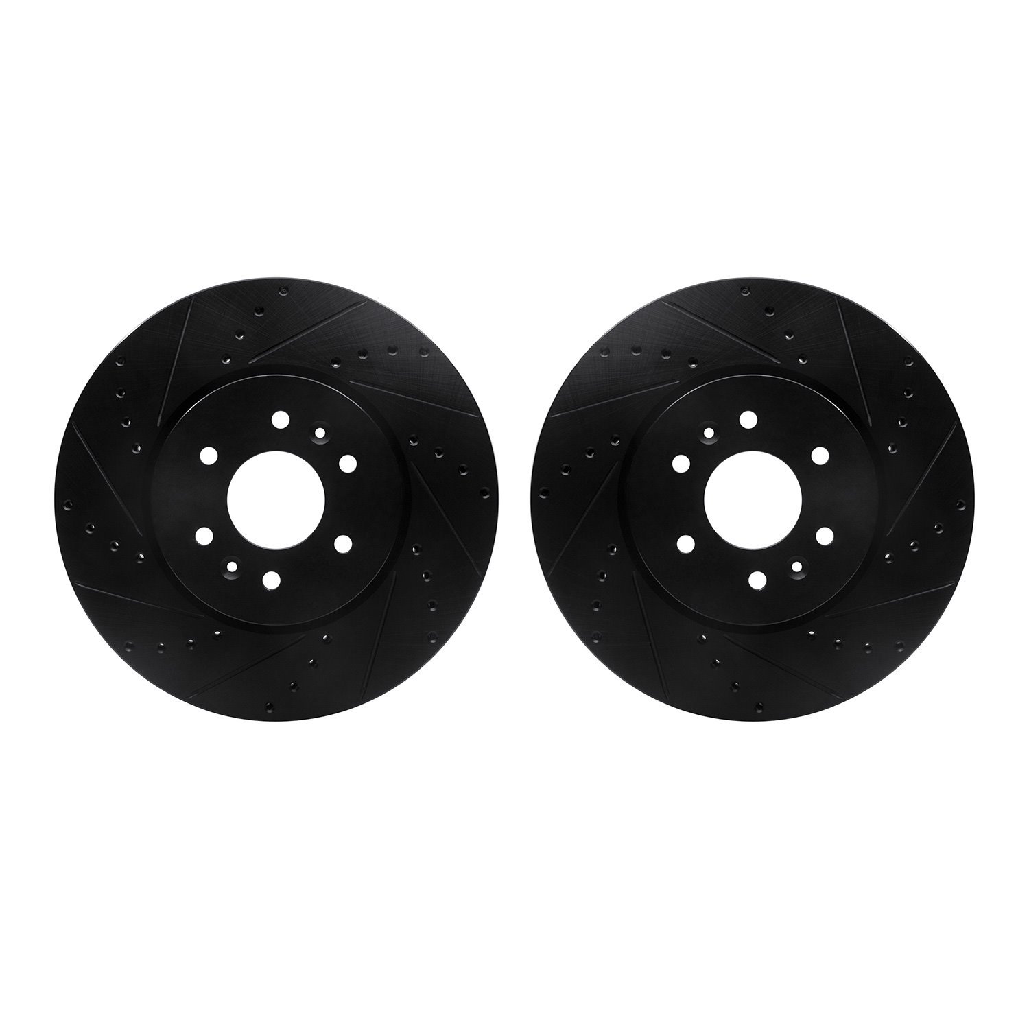 8002-21006 Drilled/Slotted Brake Rotors [Black], 2009-2010 Kia/Hyundai/Genesis, Position: Front