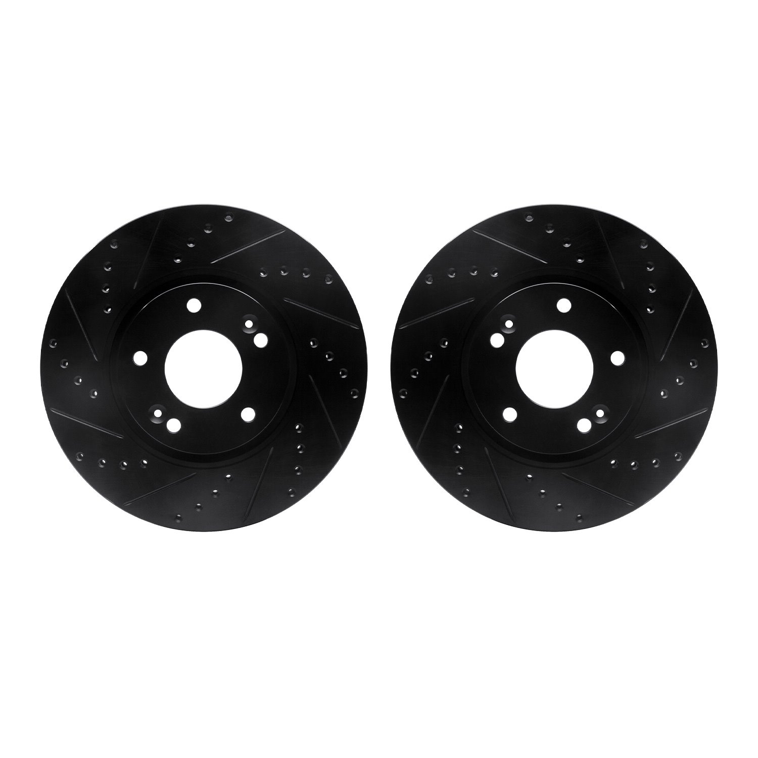 8002-21021 Drilled/Slotted Brake Rotors [Black], 2015-2019 Kia/Hyundai/Genesis, Position: Front