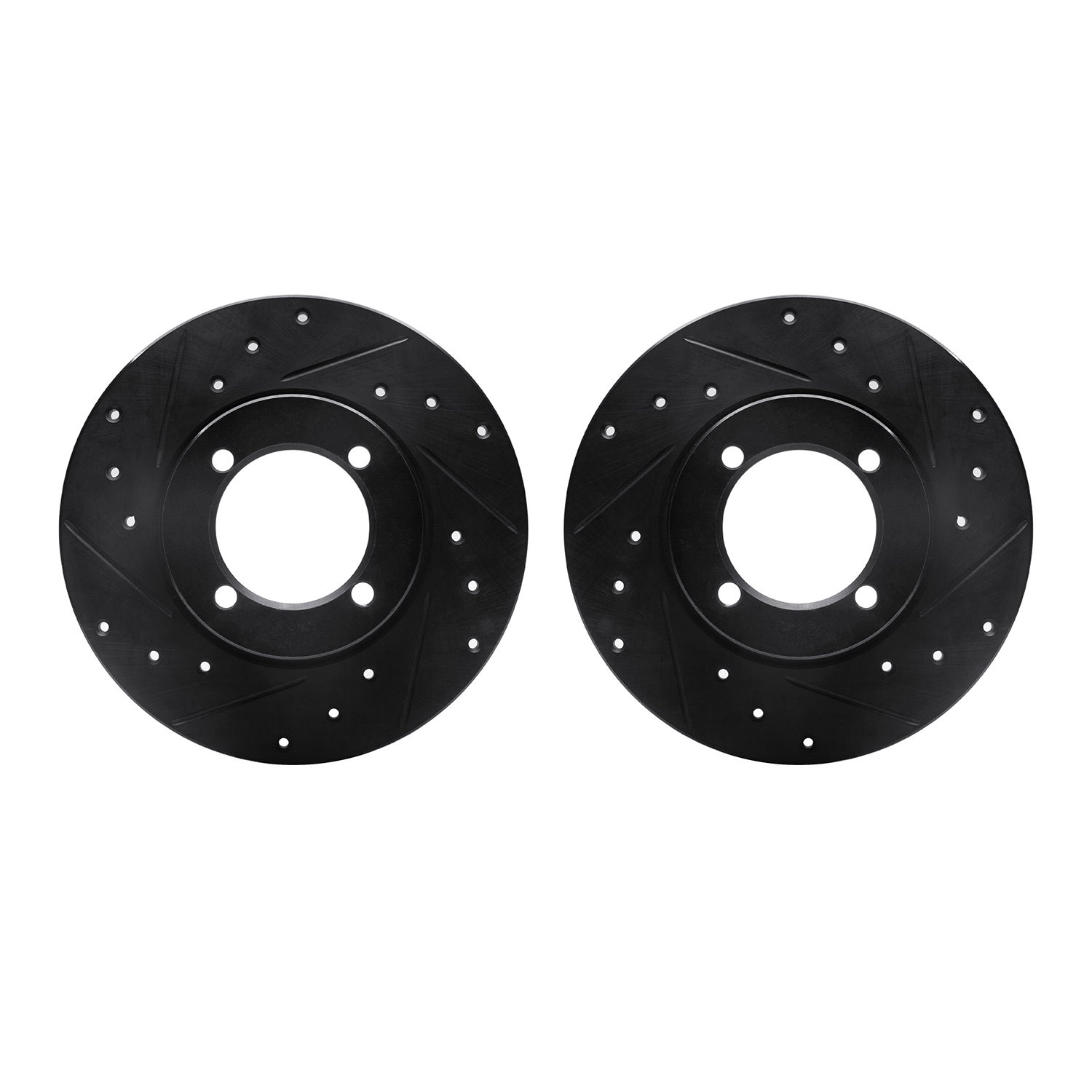 8002-22001 Drilled/Slotted Brake Rotors [Black], 1967-1974 Opel, Position: Front