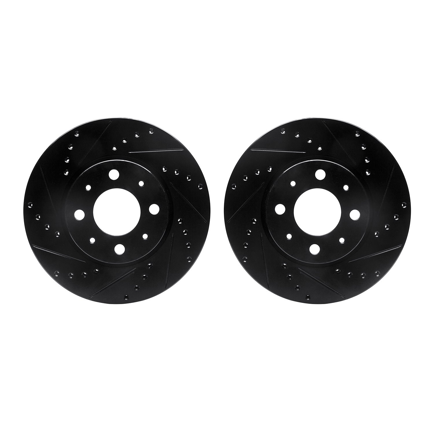8002-27015 Drilled/Slotted Brake Rotors [Black], 1993-1995 Volvo, Position: Front