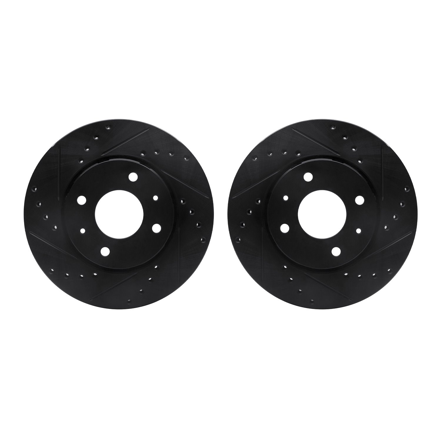 8002-27018 Drilled/Slotted Brake Rotors [Black], 2000-2004 Volvo, Position: Front