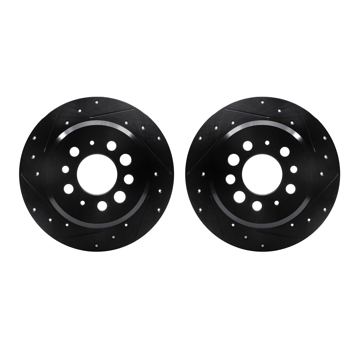 8002-27032 Drilled/Slotted Brake Rotors [Black], 1967-1974 Volvo, Position: Rear