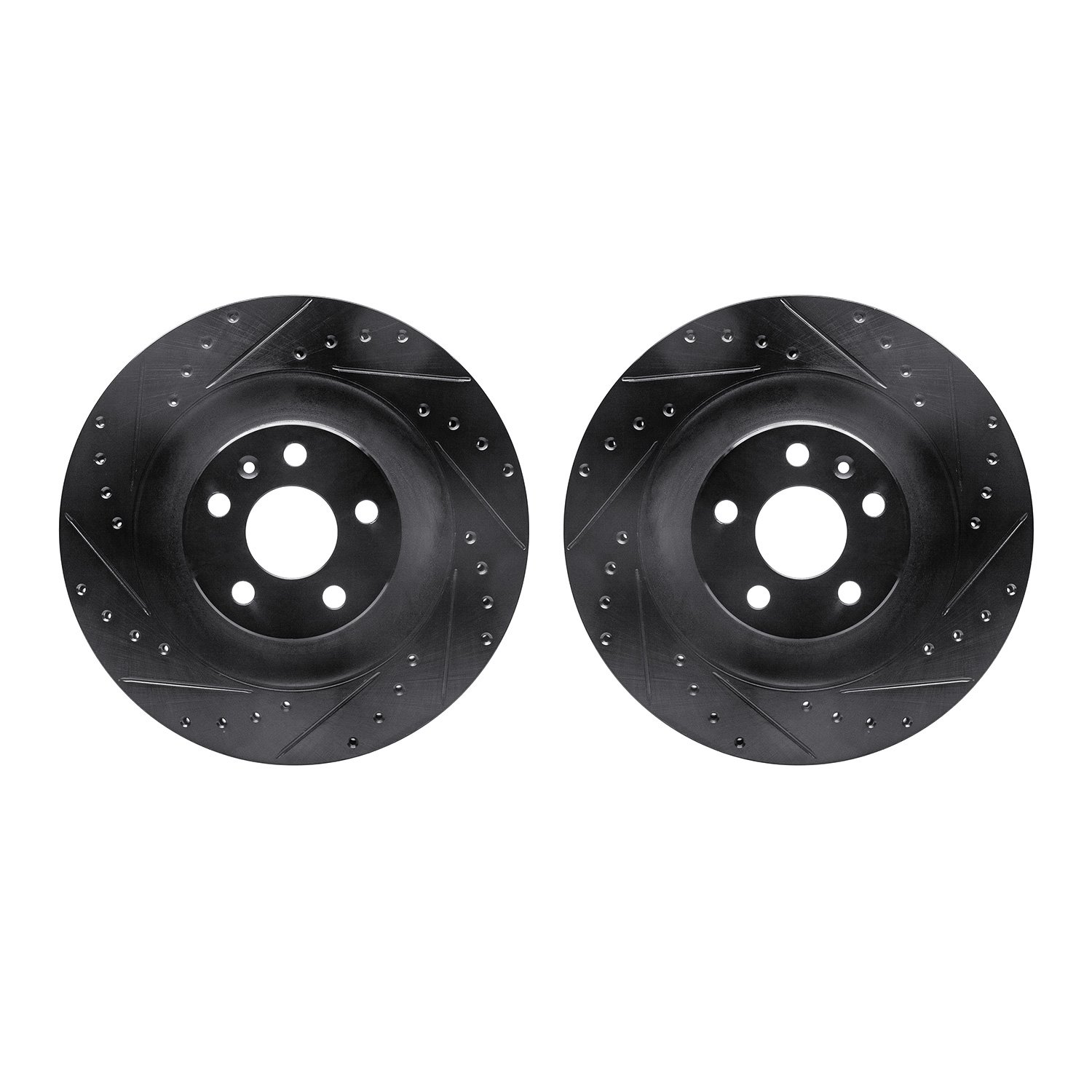 8002-27054 Drilled/Slotted Brake Rotors [Black], Fits Select Multiple Makes/Models, Position: Rear