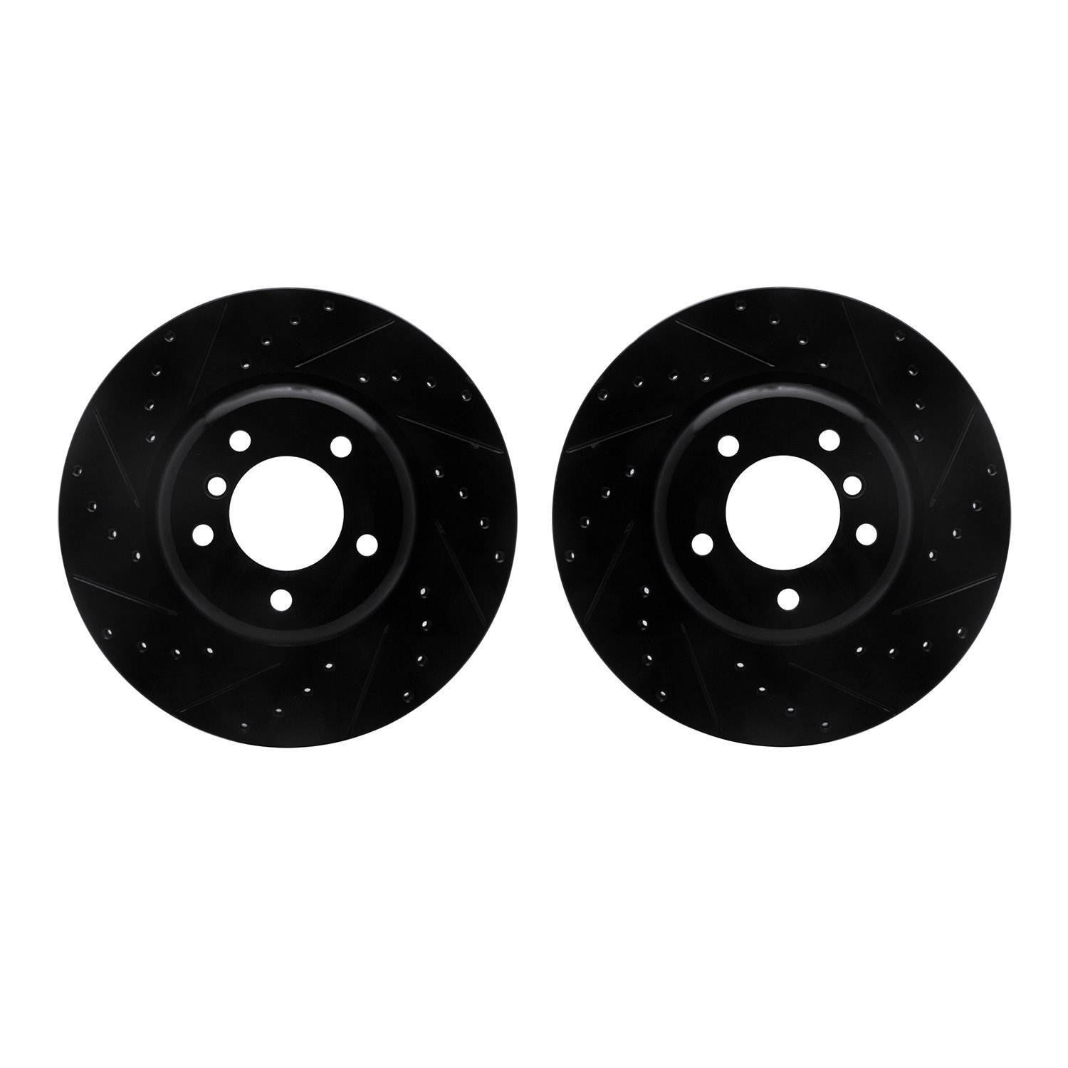 8002-31002 Drilled/Slotted Brake Rotors [Black], 2006-2013 BMW, Position: Front