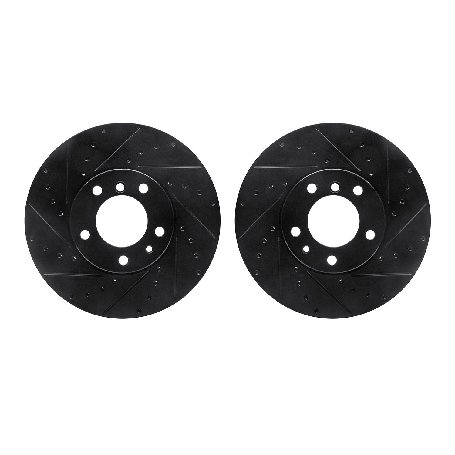 8002-31038 Drilled/Slotted Brake Rotors [Black], 1991-2001 BMW, Position: Front