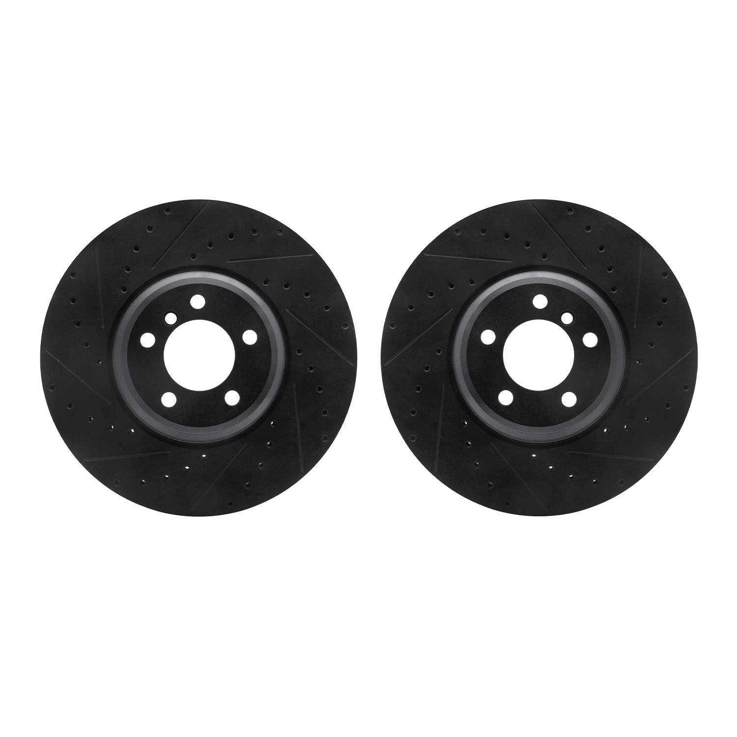 8002-31046 Drilled/Slotted Brake Rotors [Black], 2007-2008 BMW, Position: Front