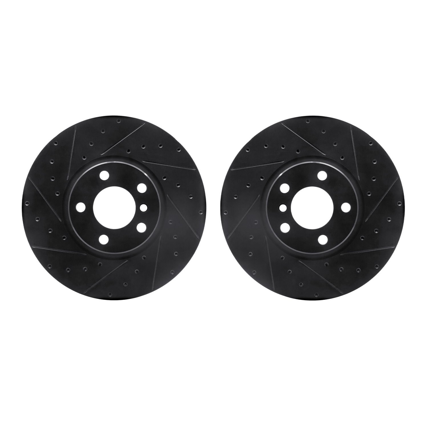 Dimpled/Slotted Brake Rotors [Black], 2016-2018 BMW