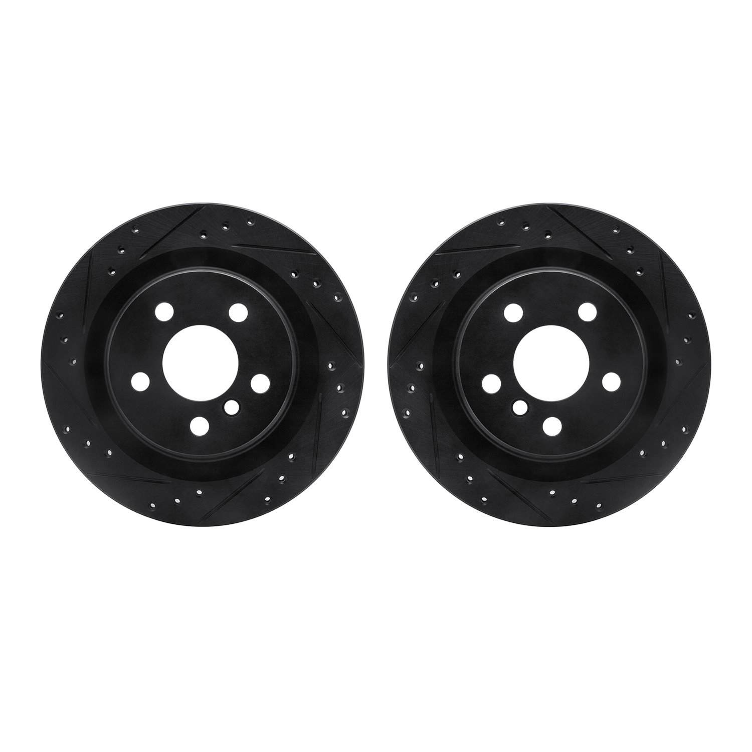 8002-31073 Drilled/Slotted Brake Rotors [Black], Fits Select Multiple Makes/Models, Position: Rear