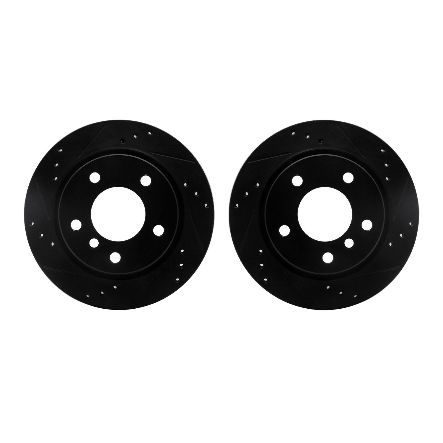 8002-31078 Drilled/Slotted Brake Rotors [Black], 1996-2005 BMW, Position: Rear