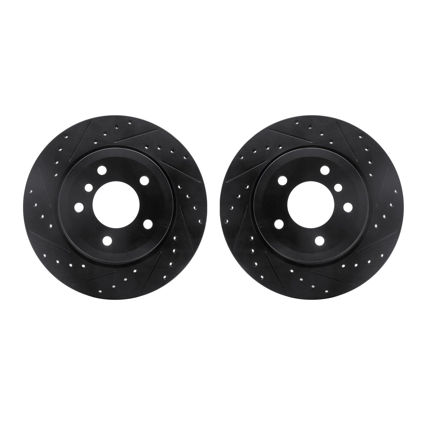 8002-31095 Drilled/Slotted Brake Rotors [Black], 2006-2010 BMW, Position: Rear