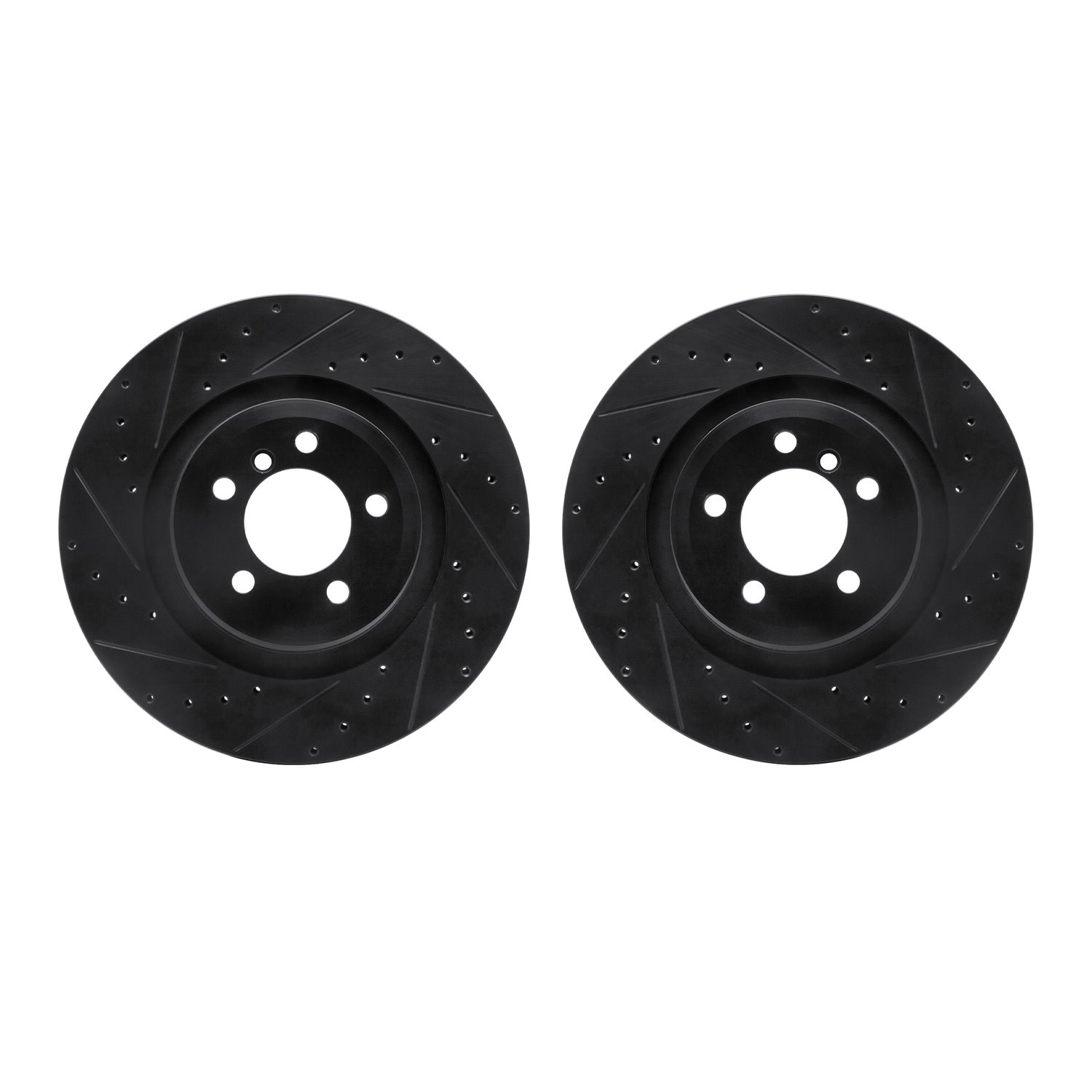 8002-31110 Drilled/Slotted Brake Rotors [Black], 2007-2008 BMW, Position: Rear