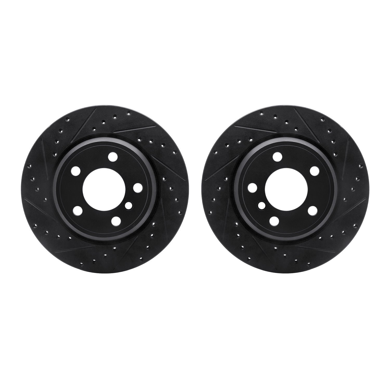 8002-31119 Drilled/Slotted Brake Rotors [Black], 2002-2006 BMW, Position: Rear