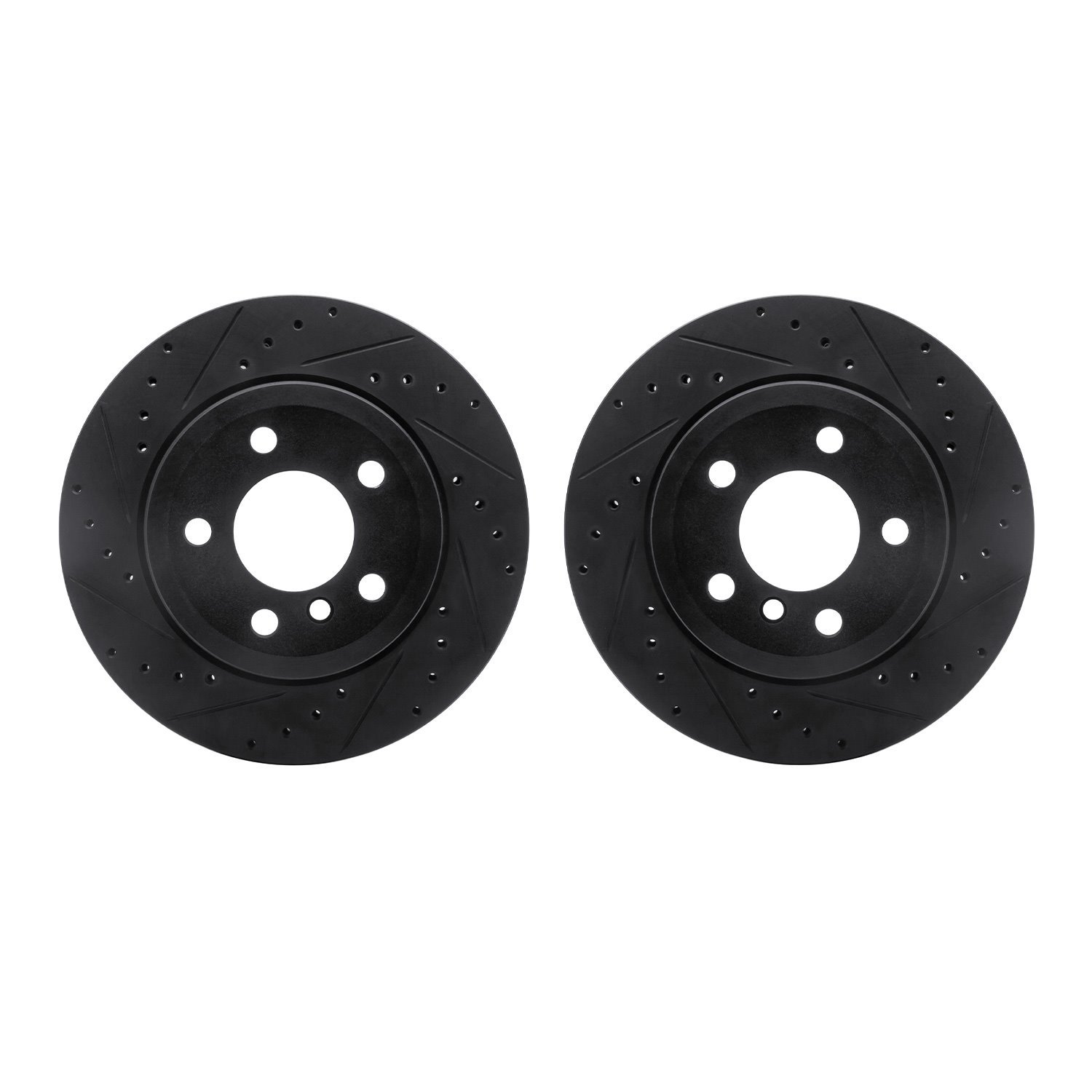 8002-31120 Drilled/Slotted Brake Rotors [Black], 2007-2019 BMW, Position: Rear