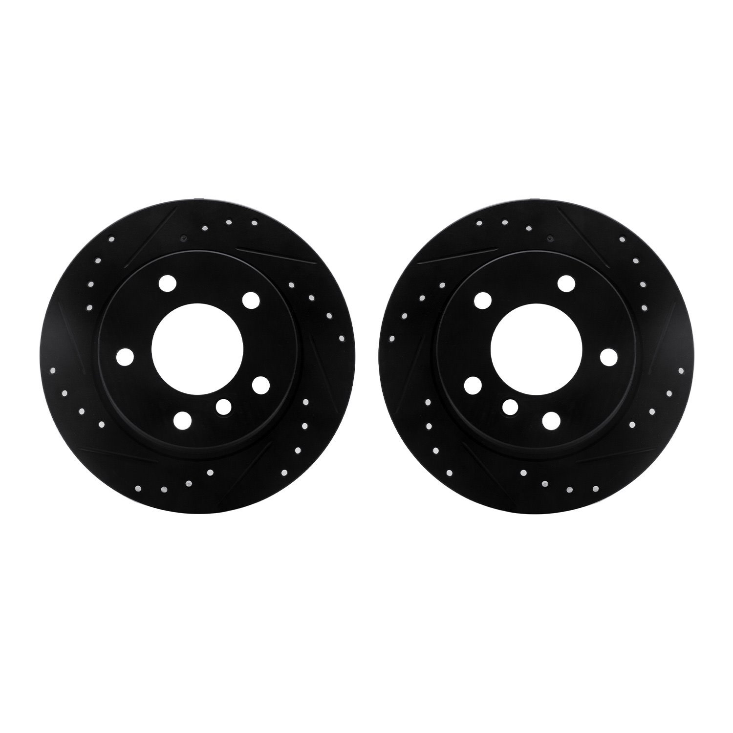 8002-31124 Drilled/Slotted Brake Rotors [Black], 2003-2006 BMW, Position: Rear