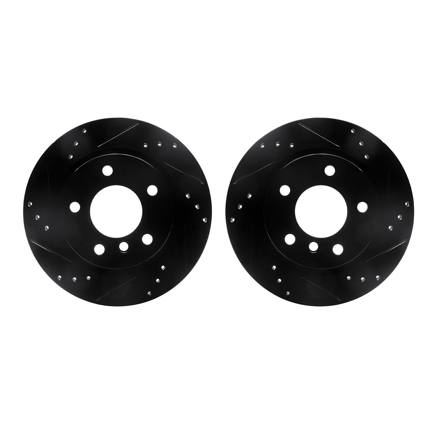 8002-31125 Drilled/Slotted Brake Rotors [Black], 2003-2008 BMW, Position: Rear