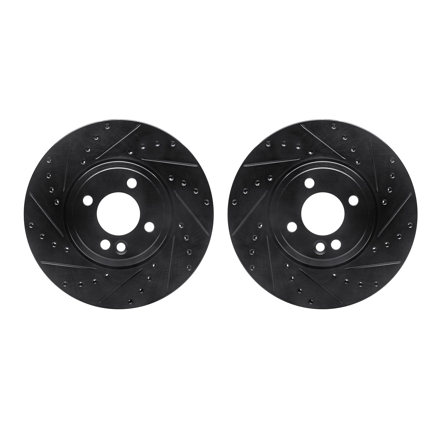 8002-32001 Drilled/Slotted Brake Rotors [Black], 2002-2006 Mini, Position: Front