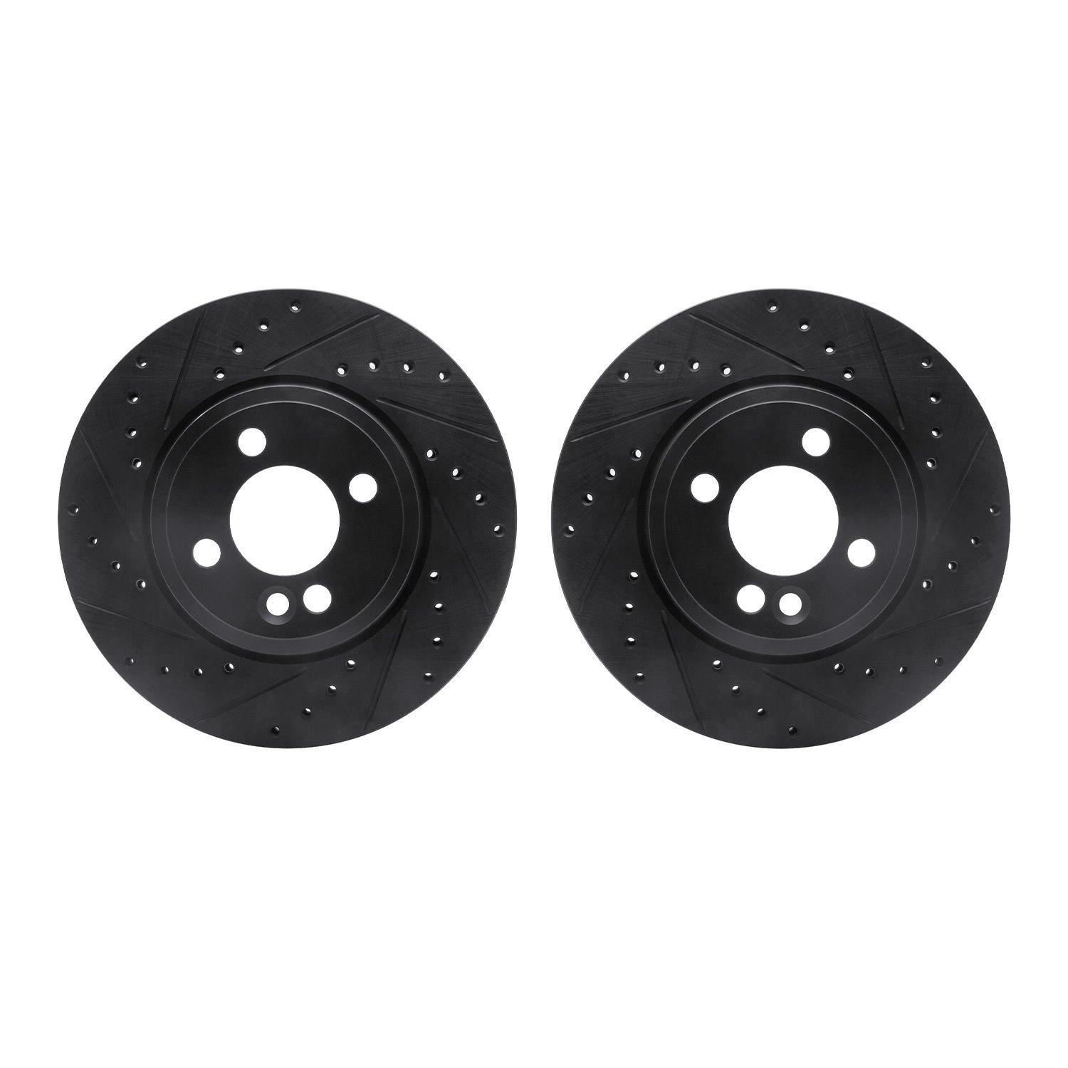 8002-32002 Drilled/Slotted Brake Rotors [Black], 2007-2015 Mini, Position: Front