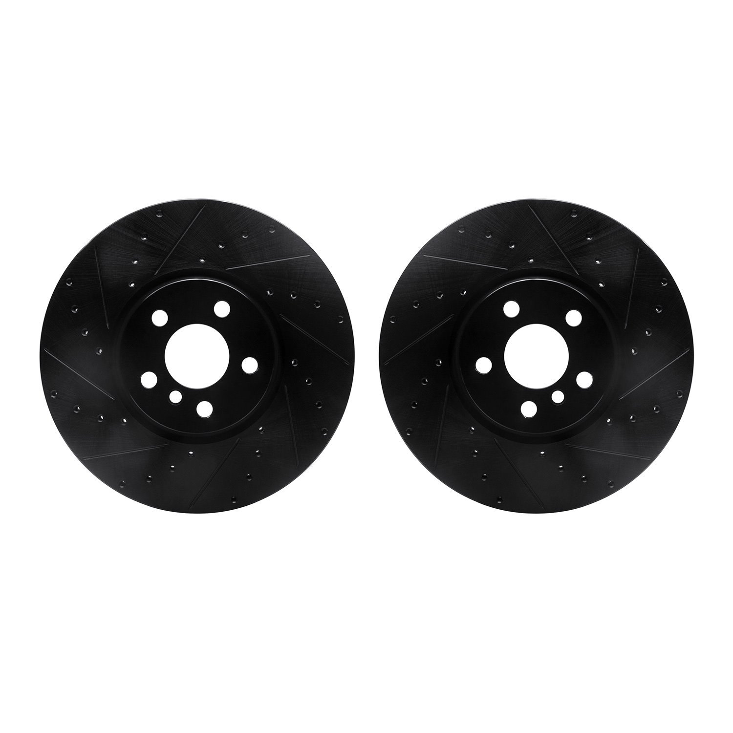8002-32008 Drilled/Slotted Brake Rotors [Black], 2015-2019 Mini, Position: Front