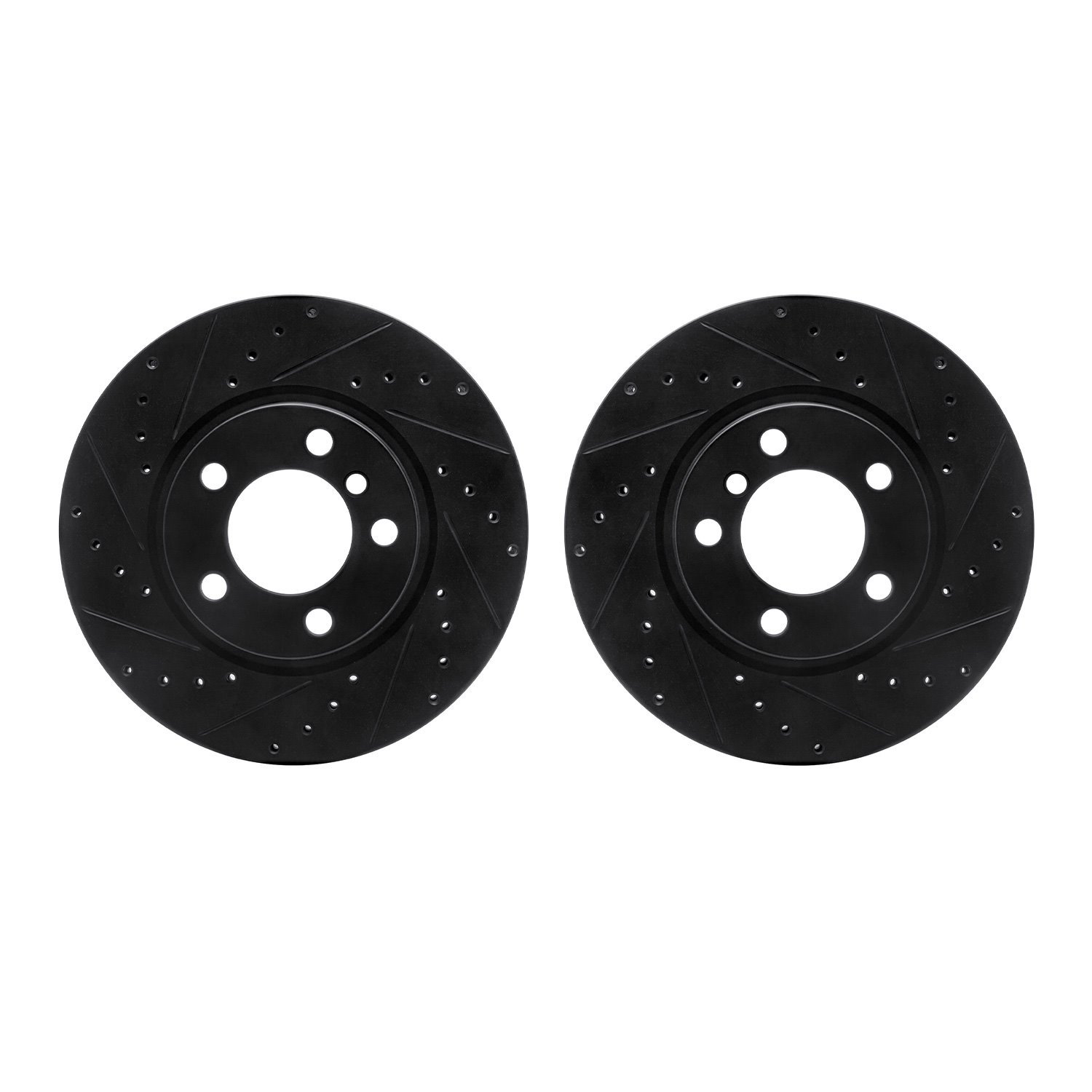 8002-32012 Drilled/Slotted Brake Rotors [Black], 2011-2016 Mini, Position: Front
