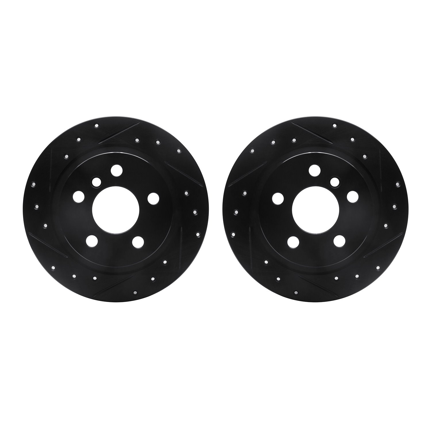 8002-32013 Drilled/Slotted Brake Rotors [Black], Fits Select Multiple Makes/Models, Position: Rear