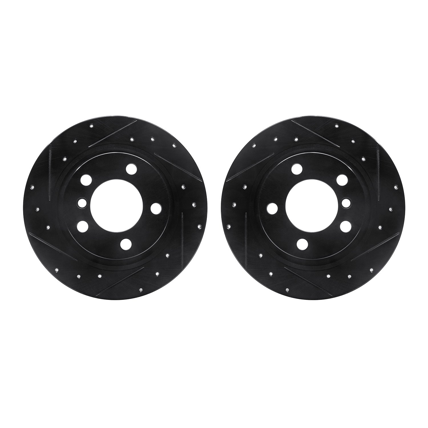 8002-32019 Drilled/Slotted Brake Rotors [Black], 2013-2016 Mini, Position: Rear