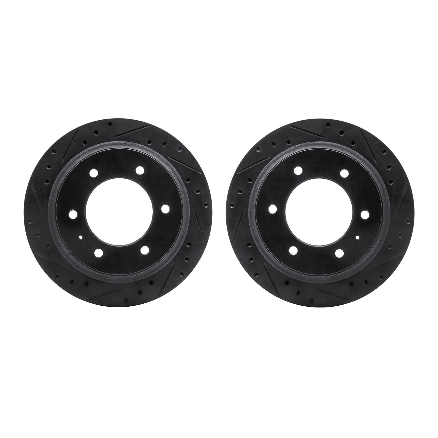 8002-37007 Drilled/Slotted Brake Rotors [Black], 1992-2004 Multiple Makes/Models, Position: Rear