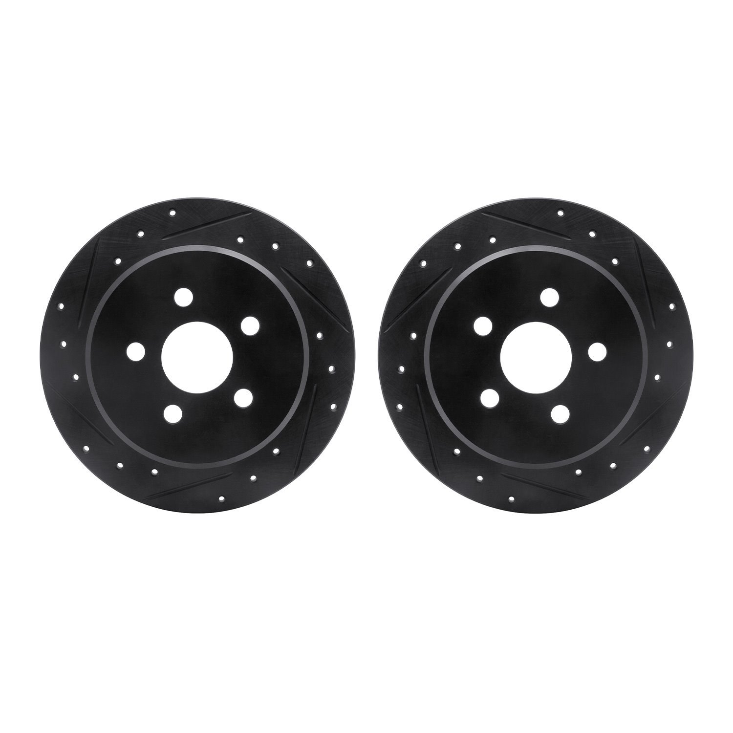 8002-39029 Drilled/Slotted Brake Rotors [Black], 2003-2010 Mopar, Position: Rear