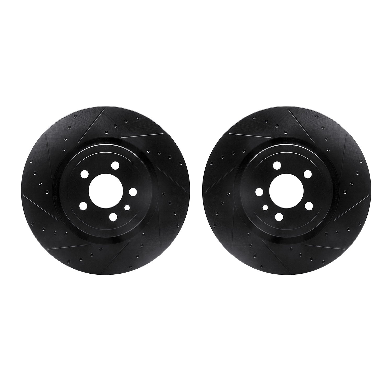 Drilled/Slotted Brake Rotors [Black], Fits Select Mopar