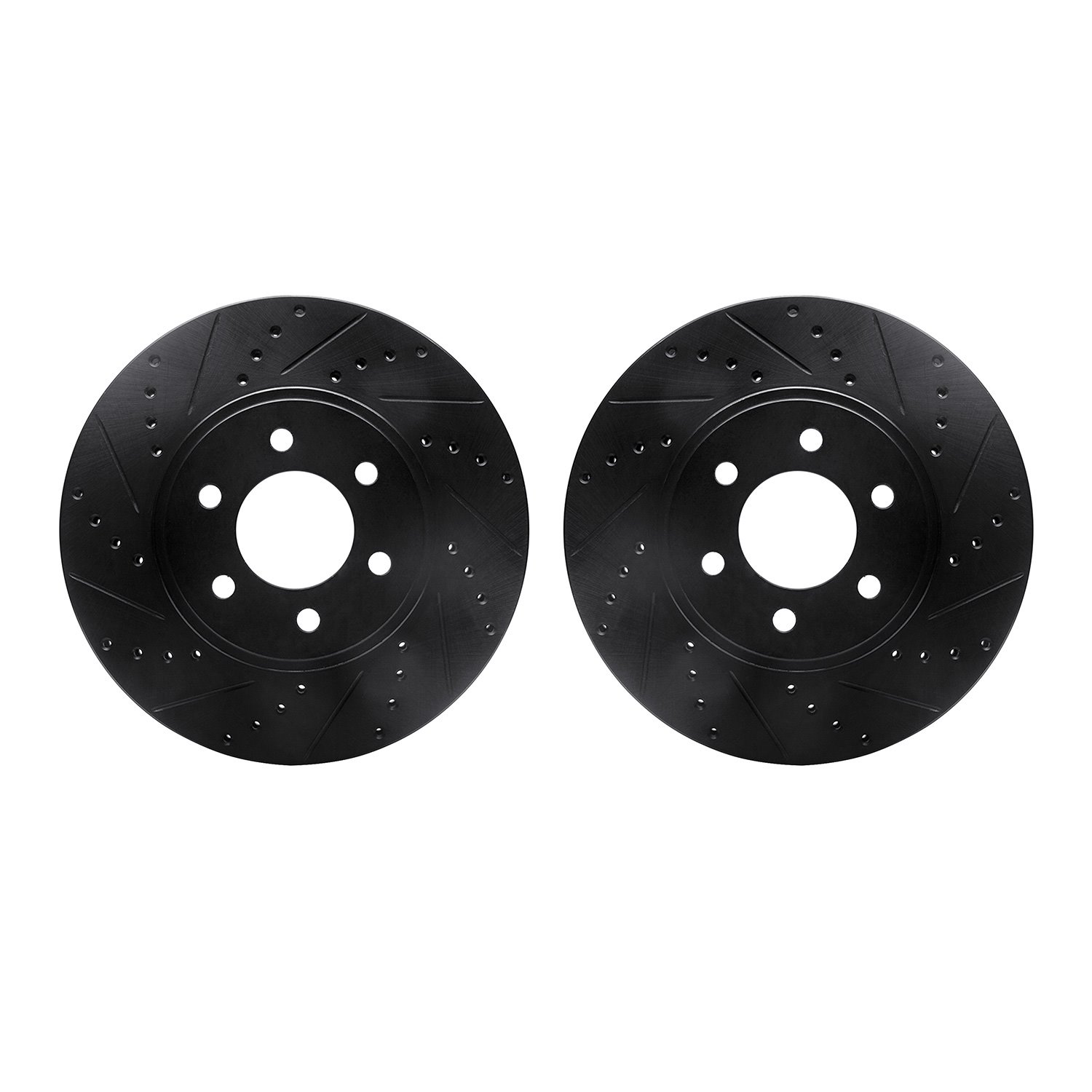 8002-40048 Drilled/Slotted Brake Rotors [Black], 2003-2003 Mopar, Position: Front