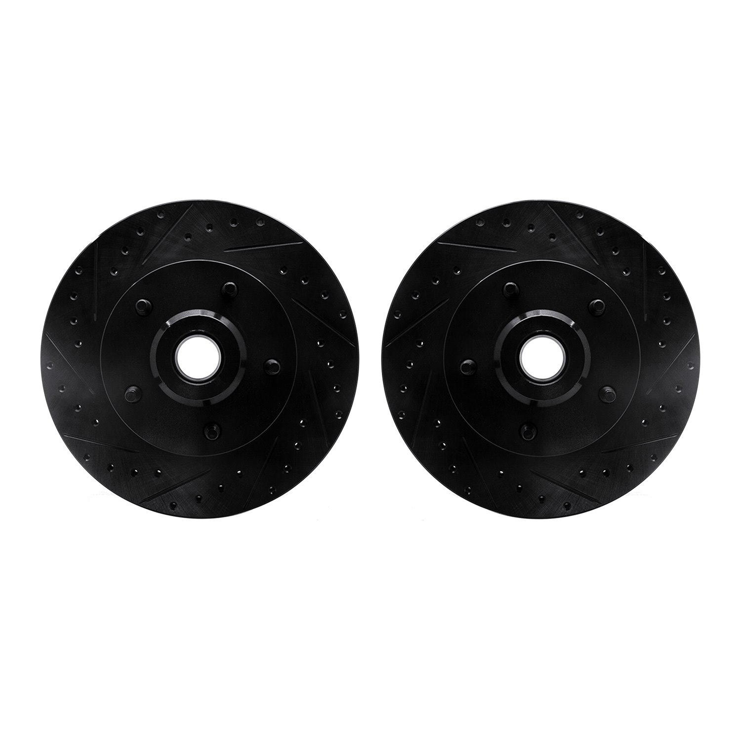 8002-40063 Drilled/Slotted Brake Rotors [Black], 2003-2003 Mopar, Position: Front