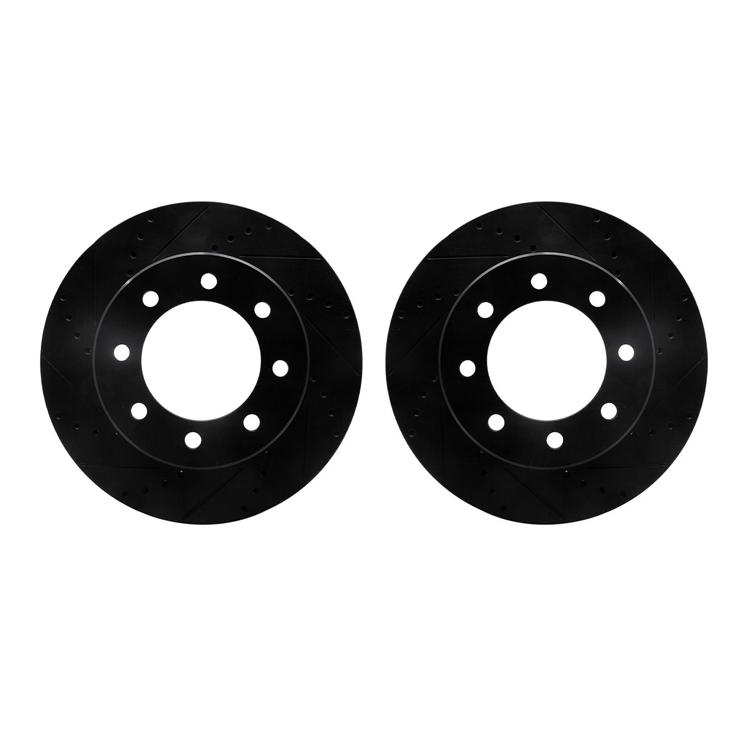 8002-40066 Drilled/Slotted Brake Rotors [Black], Fits Select Mopar, Position: Front