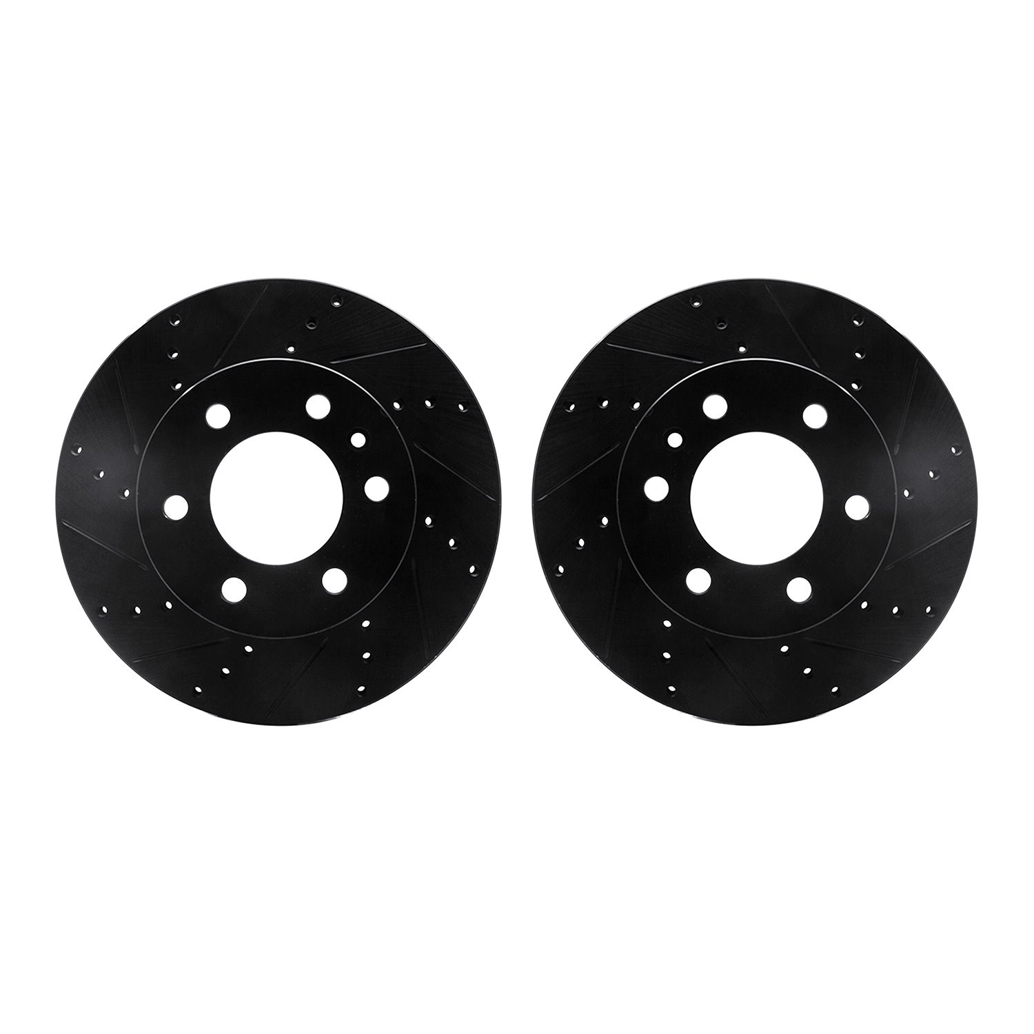 Drilled/Slotted Brake Rotors [Black], Fits Select Multiple