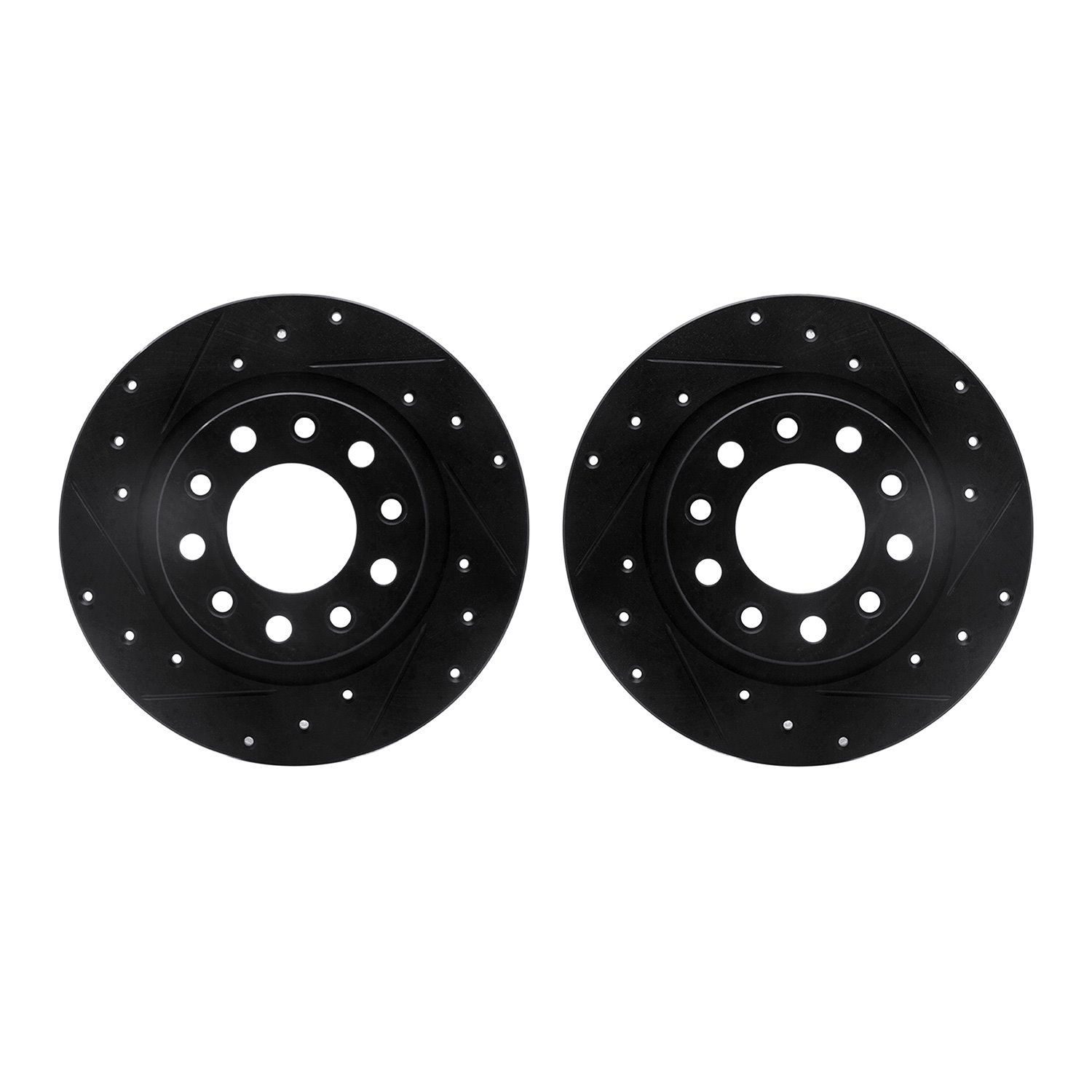 8002-40088 Drilled/Slotted Brake Rotors [Black], 2013-2016 Mopar, Position: Rear