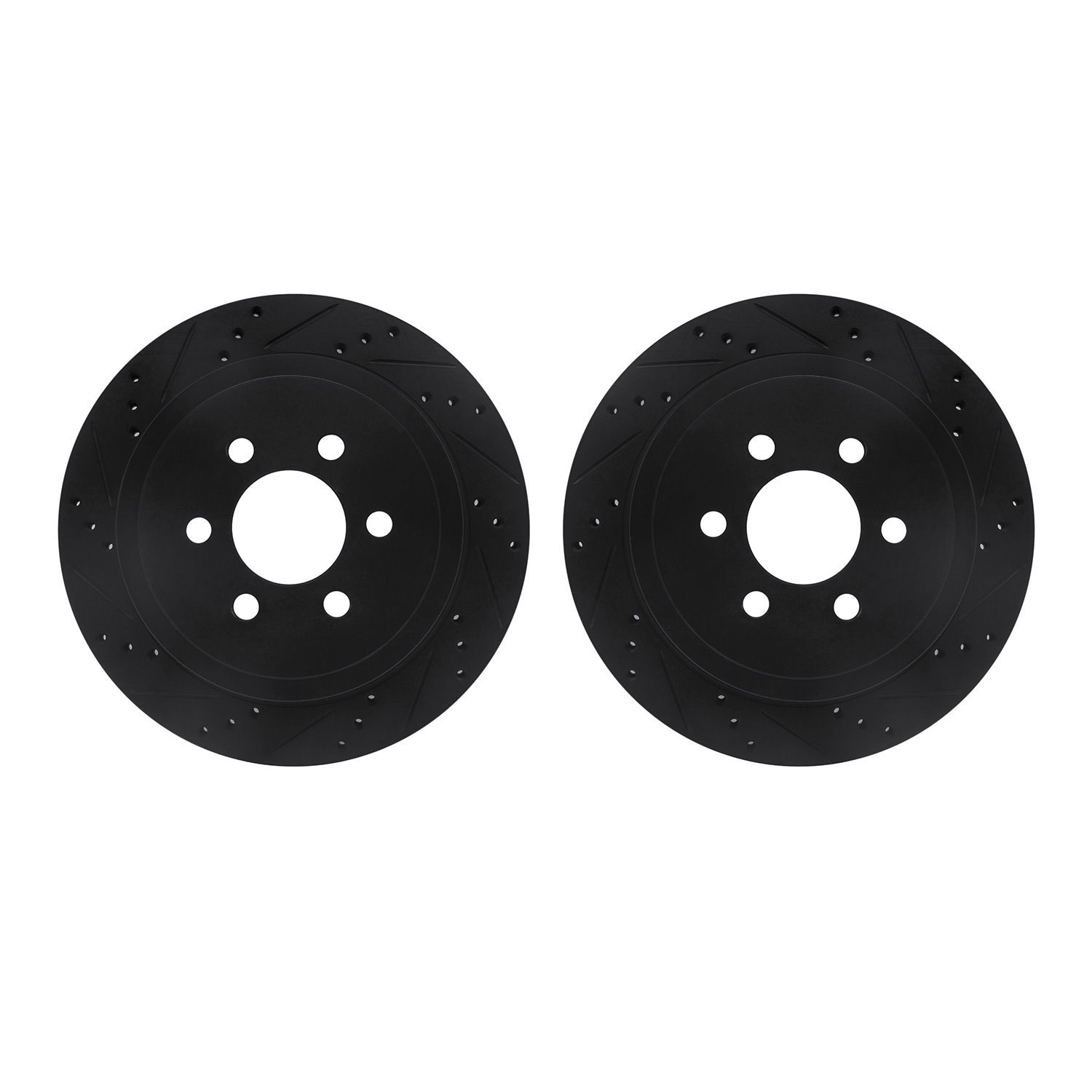 8002-40089 Drilled/Slotted Brake Rotors [Black], 2003-2003 Mopar, Position: Rear