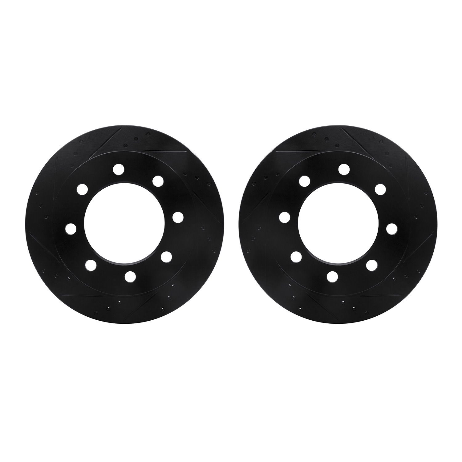 8002-40095 Drilled/Slotted Brake Rotors [Black], 2003-2008 Mopar, Position: Rear