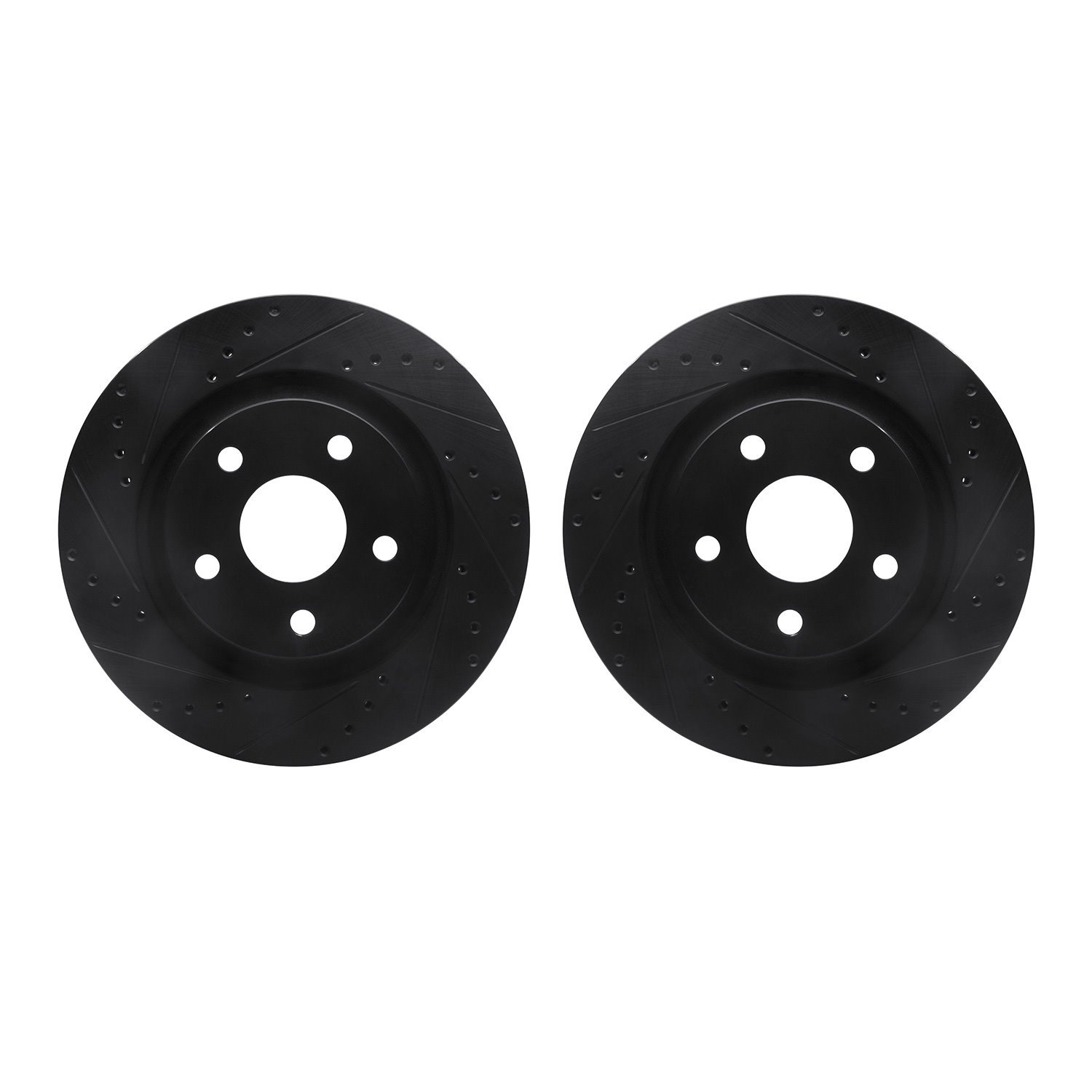 Drilled/Slotted Brake Rotors [Black], 2012-2018 Mopar