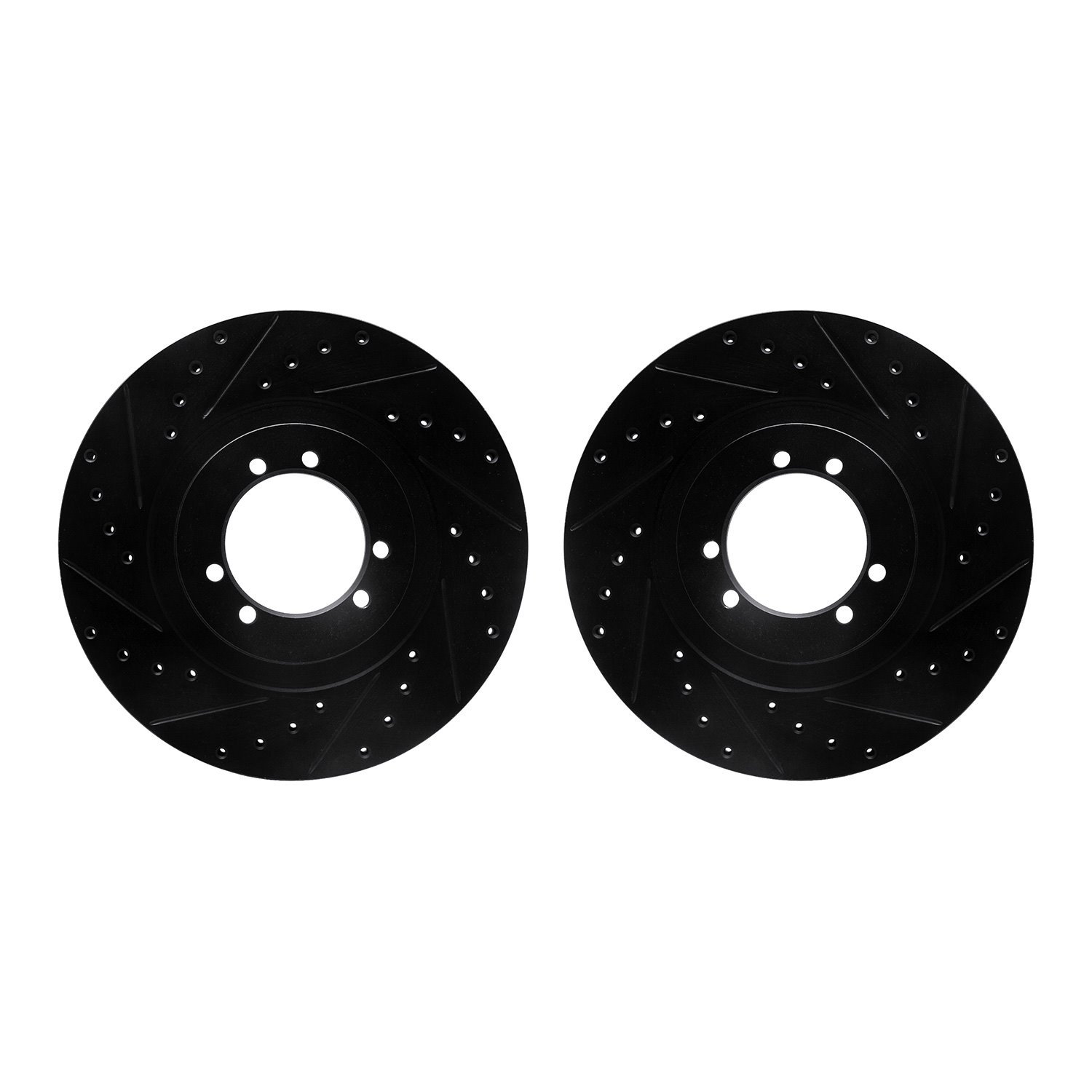 Drilled/Slotted Brake Rotors [Black], 1996-2006 Mopar