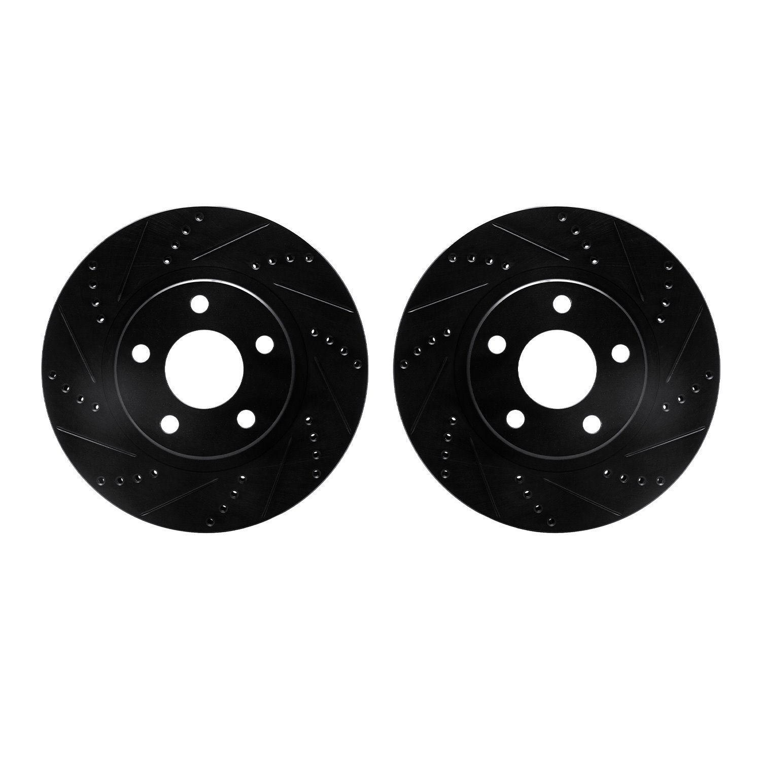 8002-45008 Drilled/Slotted Brake Rotors [Black], 1997-2005 GM, Position: Front