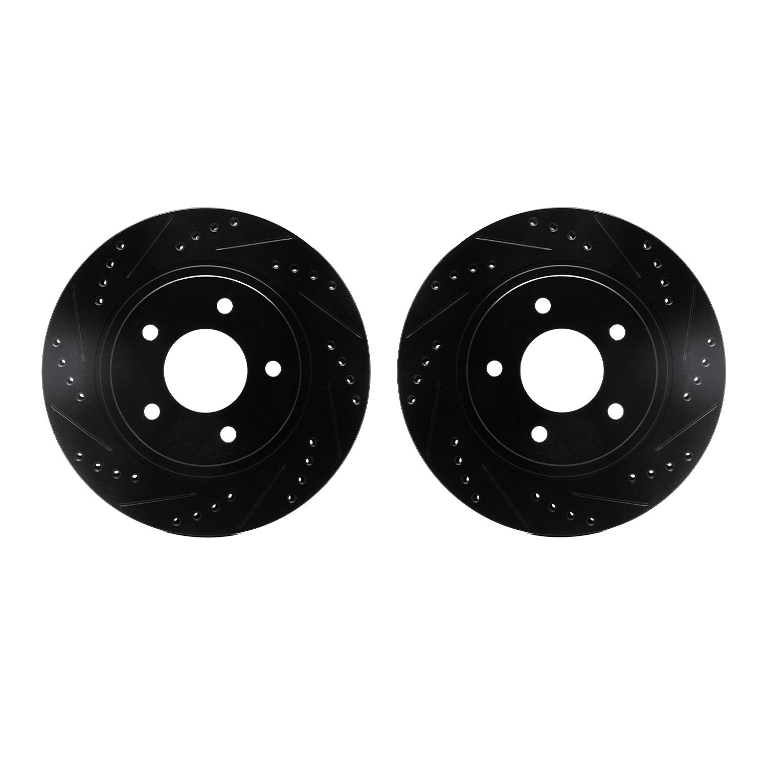 8002-45010 Drilled/Slotted Brake Rotors [Black], 1994-2001 GM, Position: Front