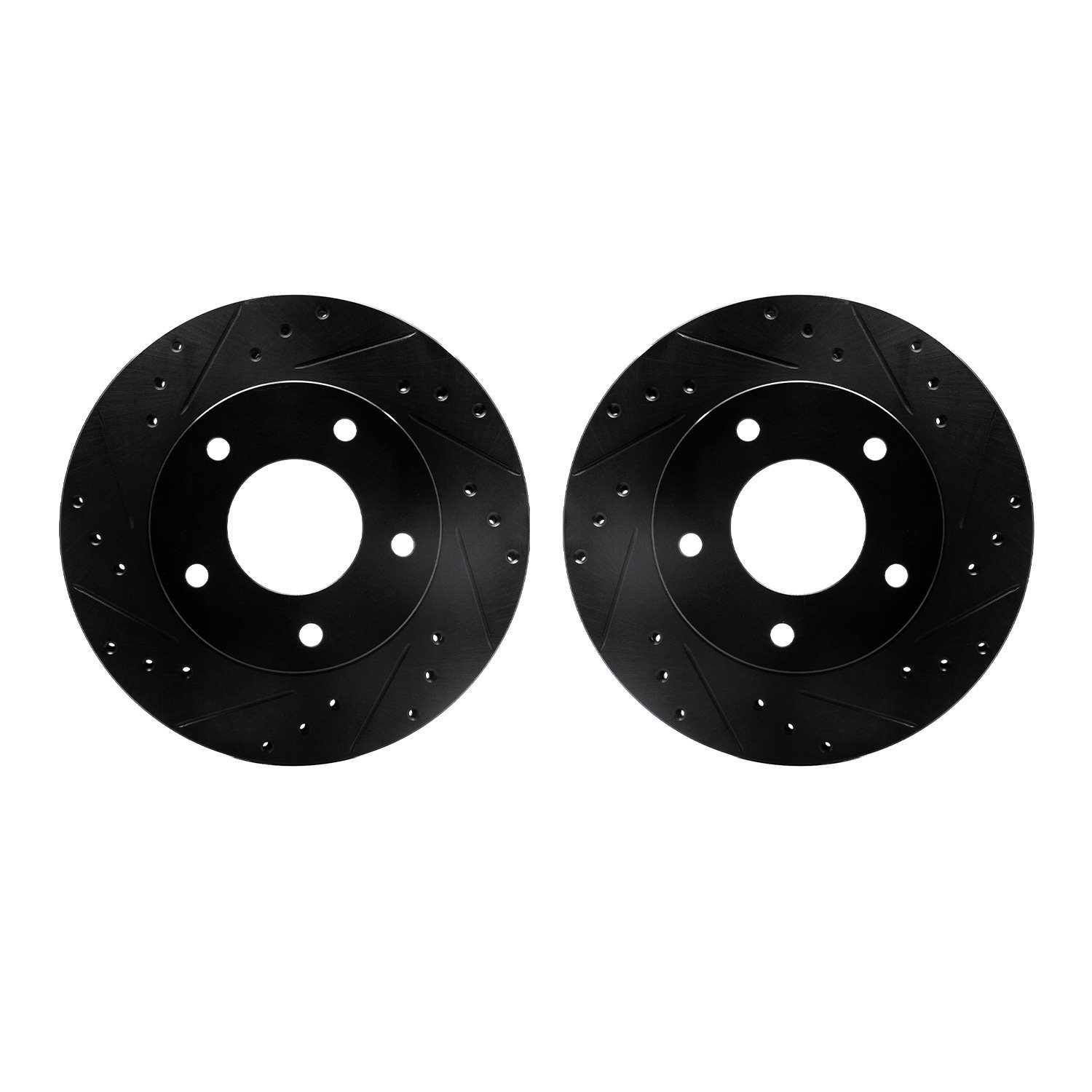 8002-45016 Drilled/Slotted Brake Rotors [Black], 1977-1980 GM, Position: Rear