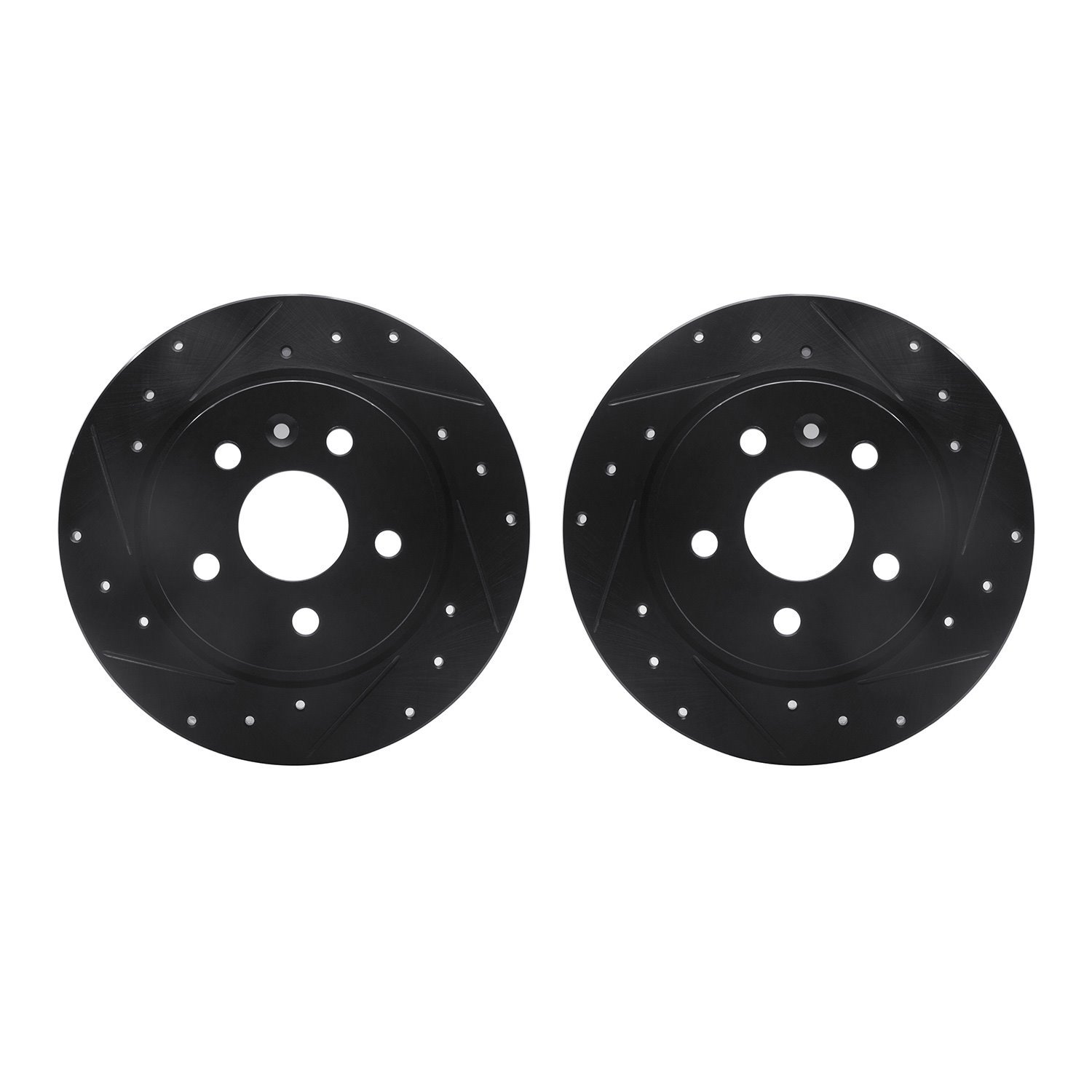 8002-45017 Drilled/Slotted Brake Rotors [Black], Fits Select GM, Position: Rear