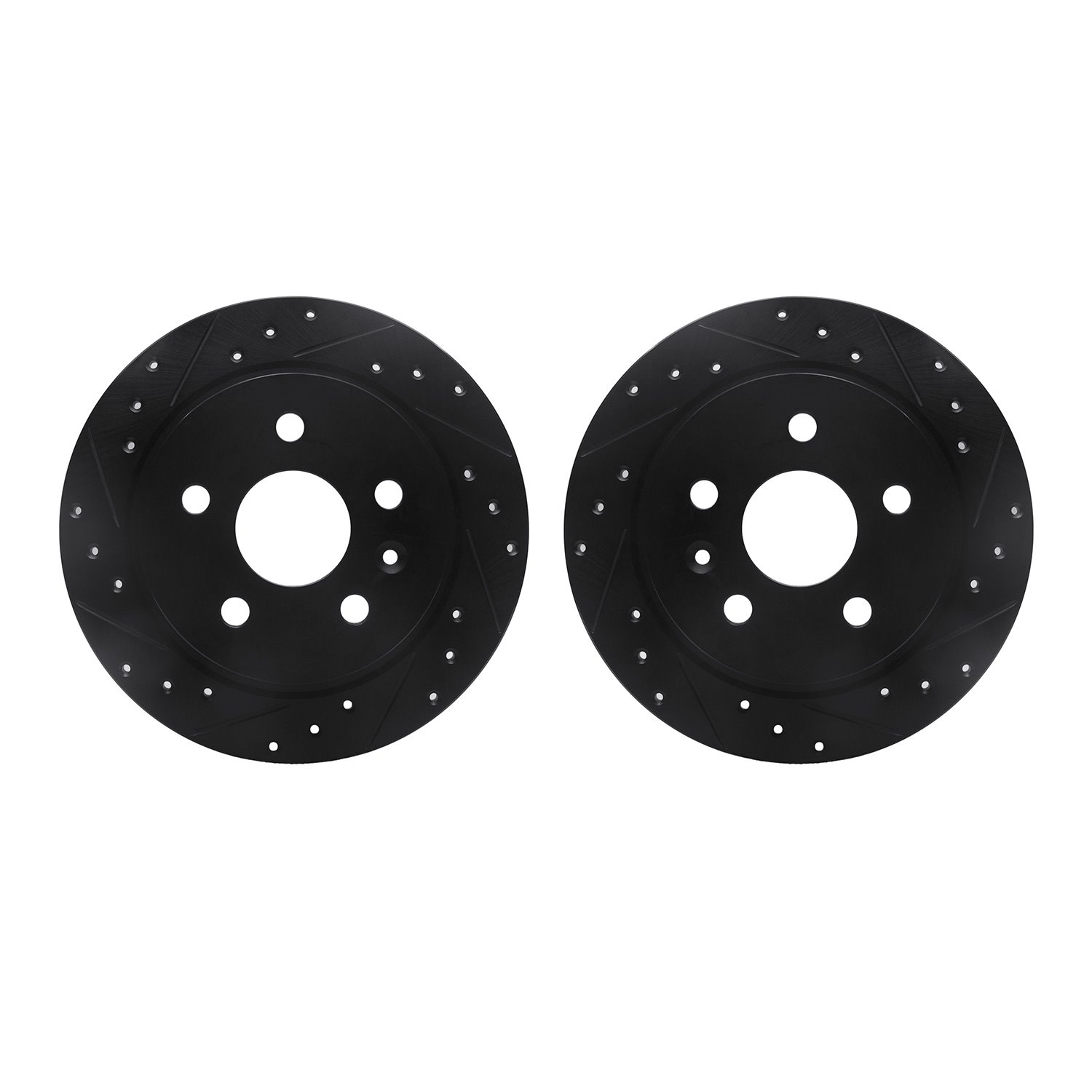 8002-45020 Drilled/Slotted Brake Rotors [Black], 2011-2016 GM, Position: Rear