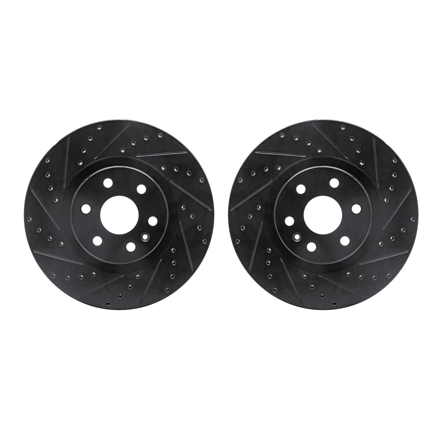 8002-46024 Drilled/Slotted Brake Rotors [Black], 2010-2016 GM, Position: Front