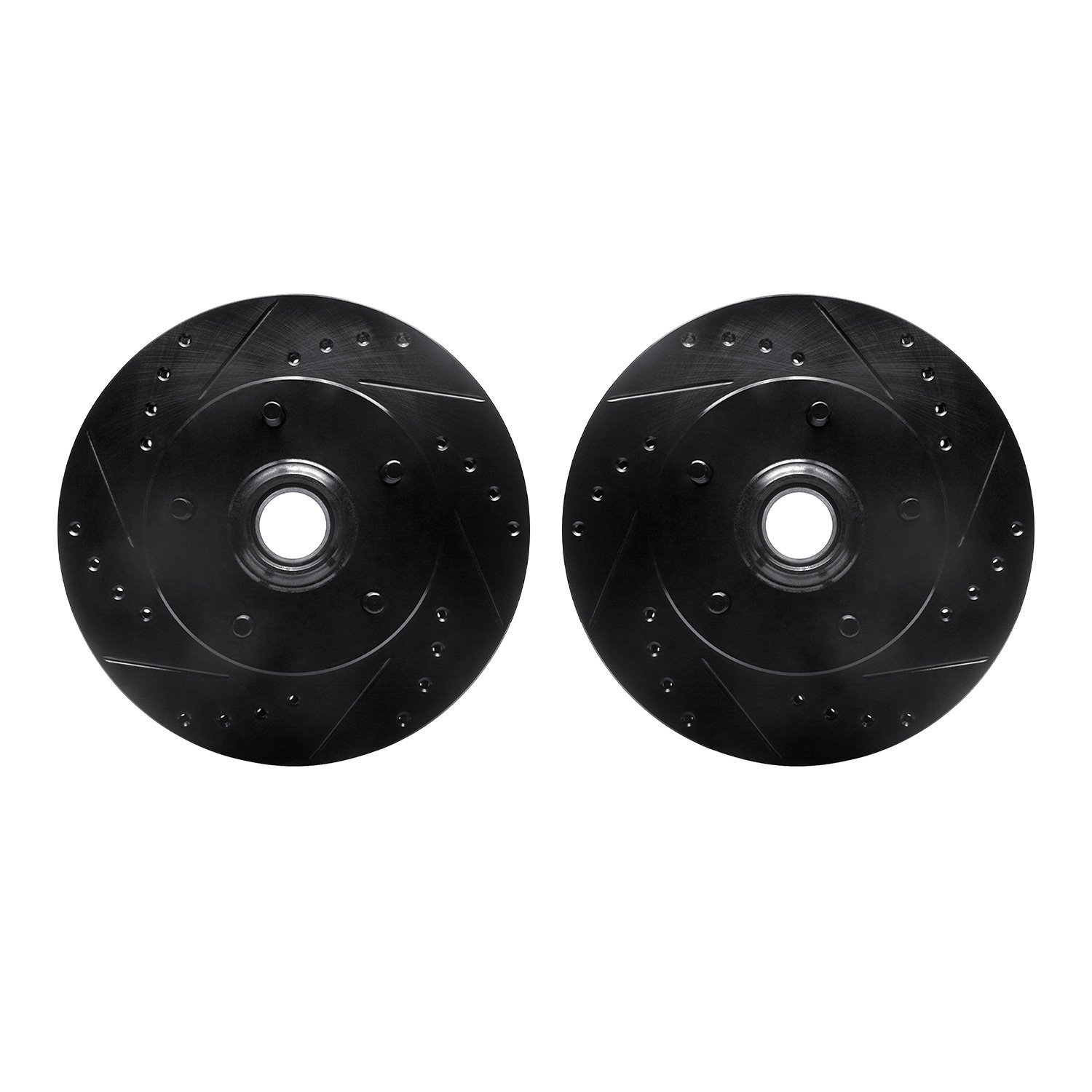 8002-47000 Drilled/Slotted Brake Rotors [Black], 1967-1974 GM, Position: Front