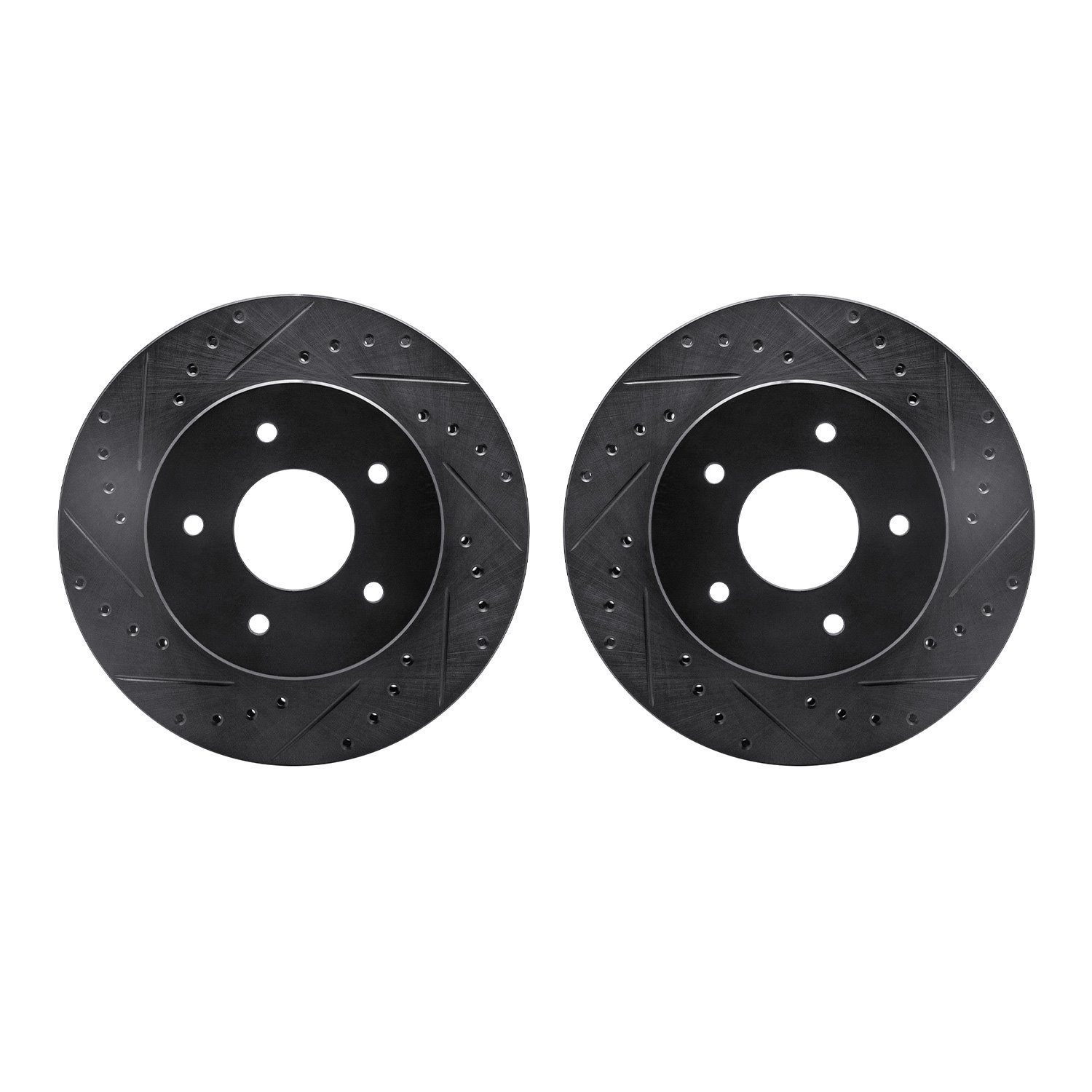 8002-47030 Drilled/Slotted Brake Rotors [Black], 1963-1982 GM, Position: Front