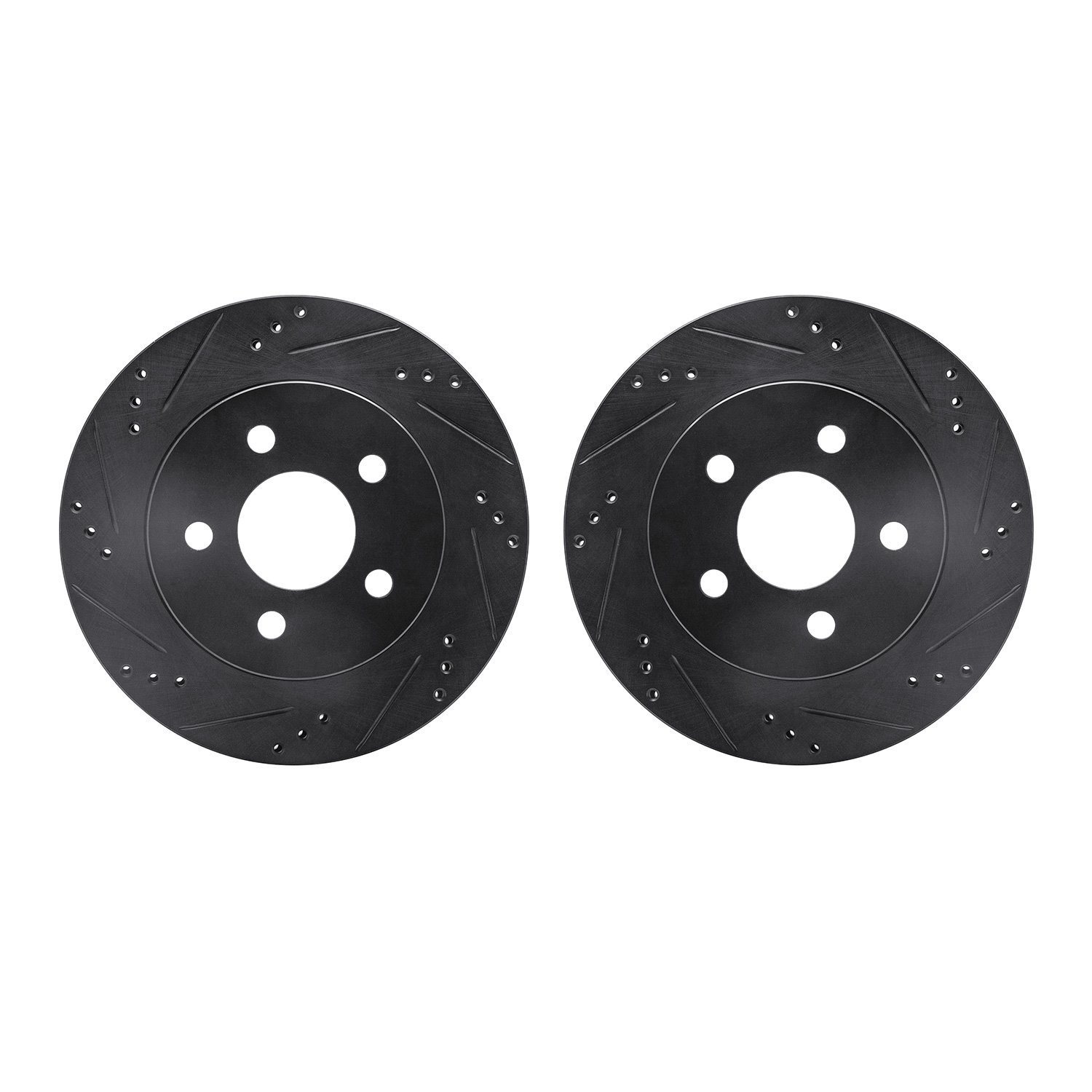 8002-47056 Drilled/Slotted Brake Rotors [Black], 1993-1997 GM, Position: Rear