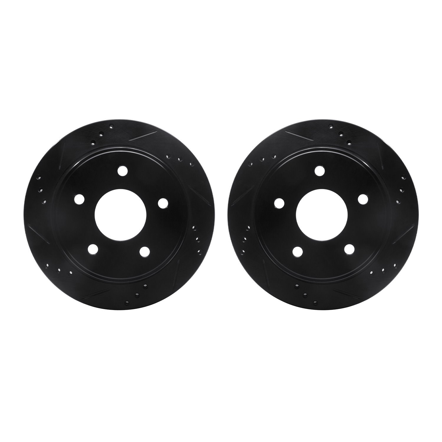 8002-48060 Drilled/Slotted Brake Rotors [Black], 1997-2005 GM, Position: Rear